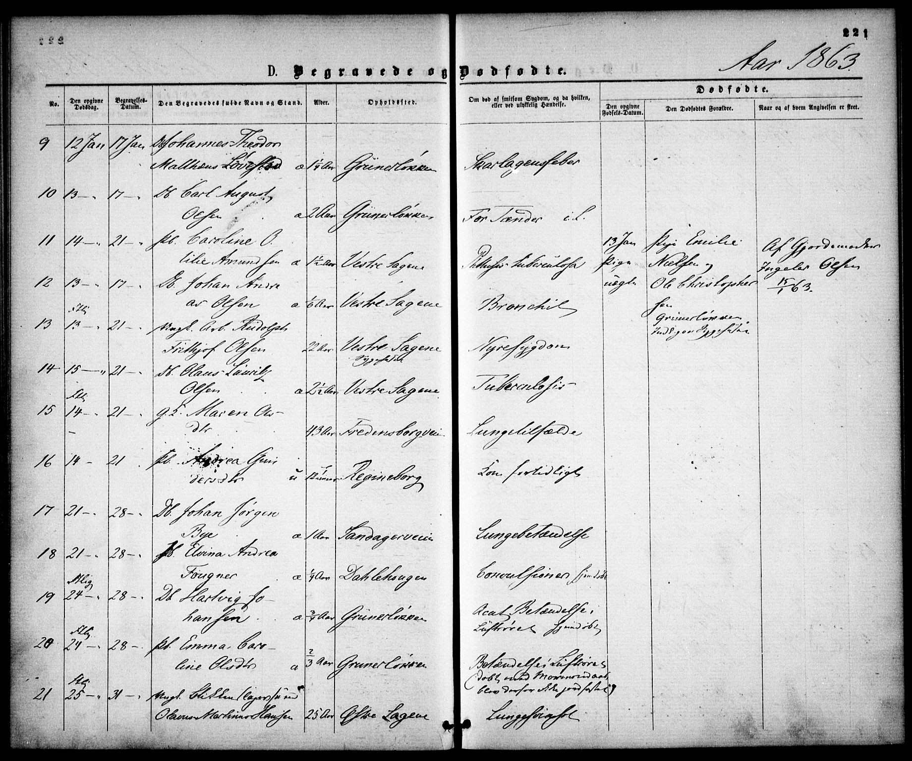 Gamle Aker prestekontor Kirkebøker, AV/SAO-A-10617a/F/L0001: Parish register (official) no. 1, 1861-1865, p. 221