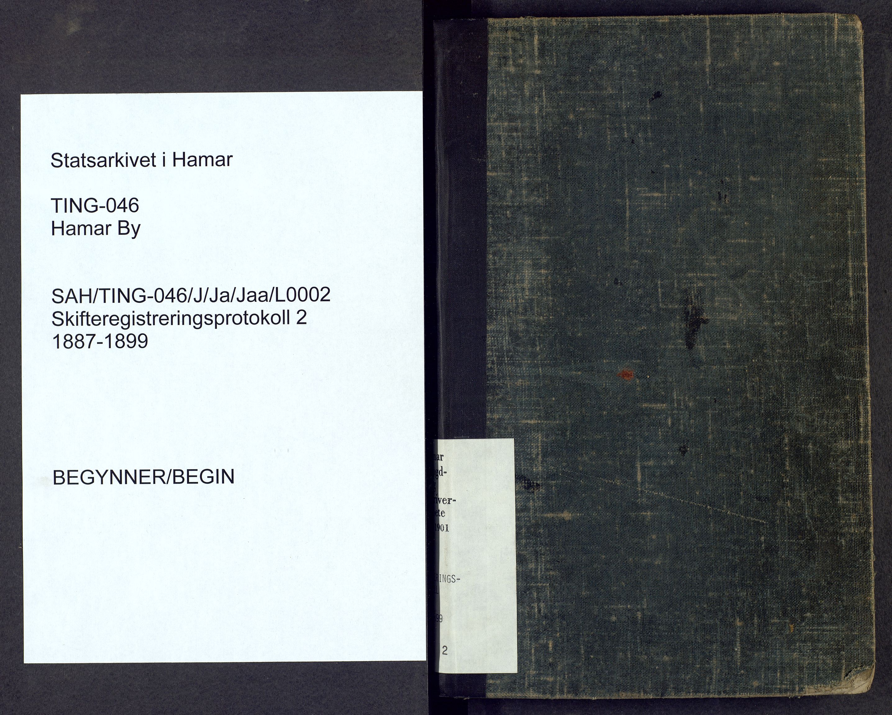 Hamar byfogd og byskriver, SAH/TING-046/J/Ja/Jaa/L0002: Skifteregistreringsprotokoll, 1887-1899