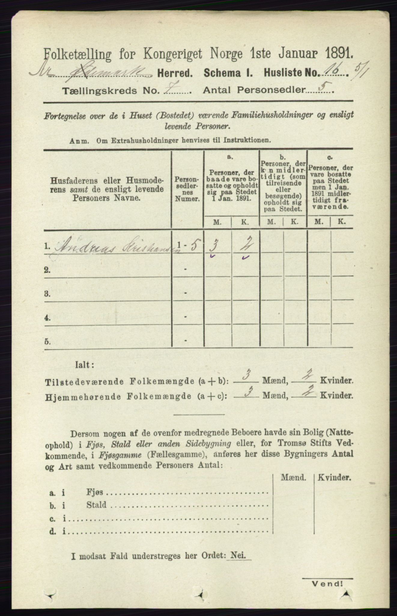 RA, 1891 census for 0118 Aremark, 1891, p. 3777