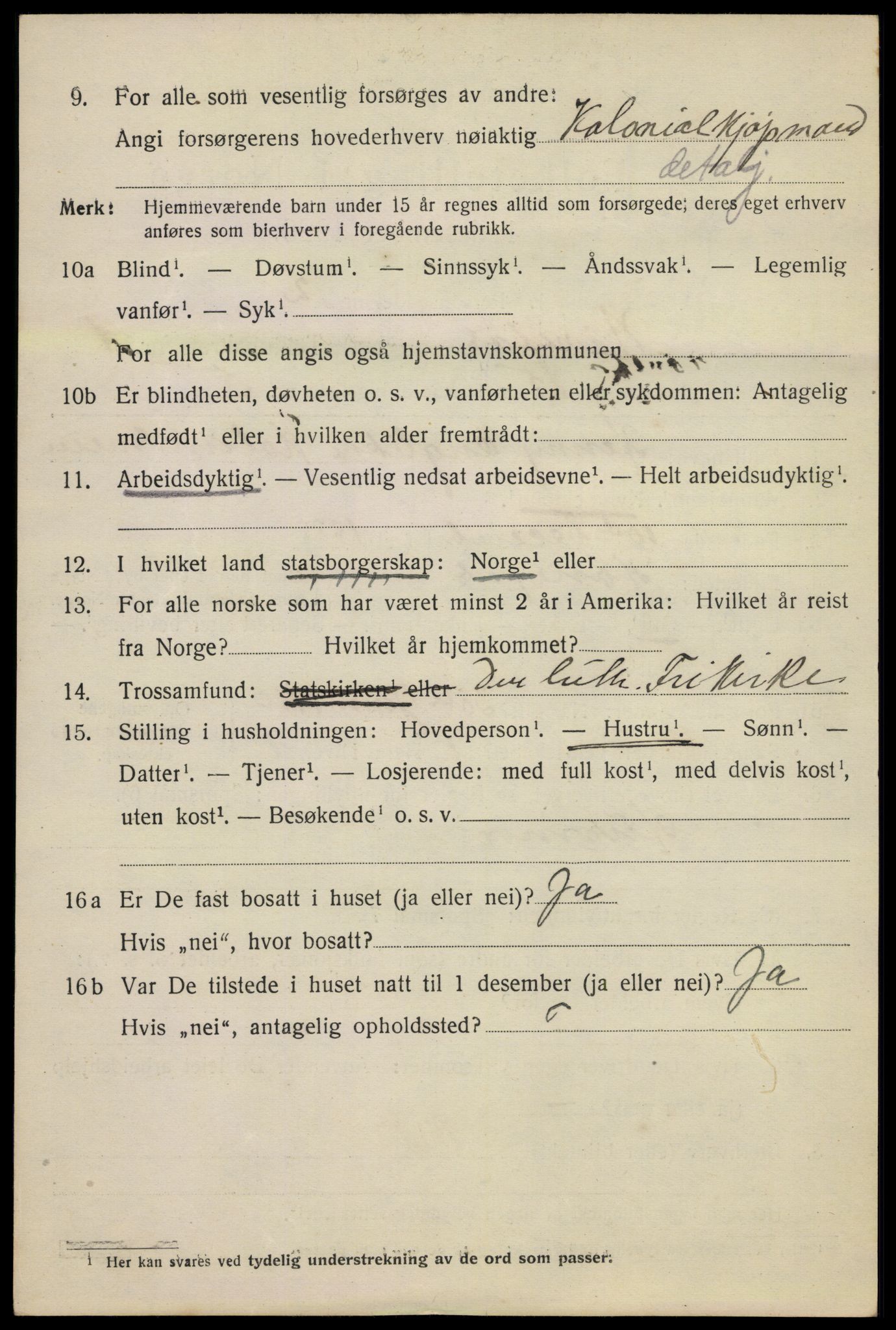 SAKO, 1920 census for Hønefoss, 1920, p. 2443