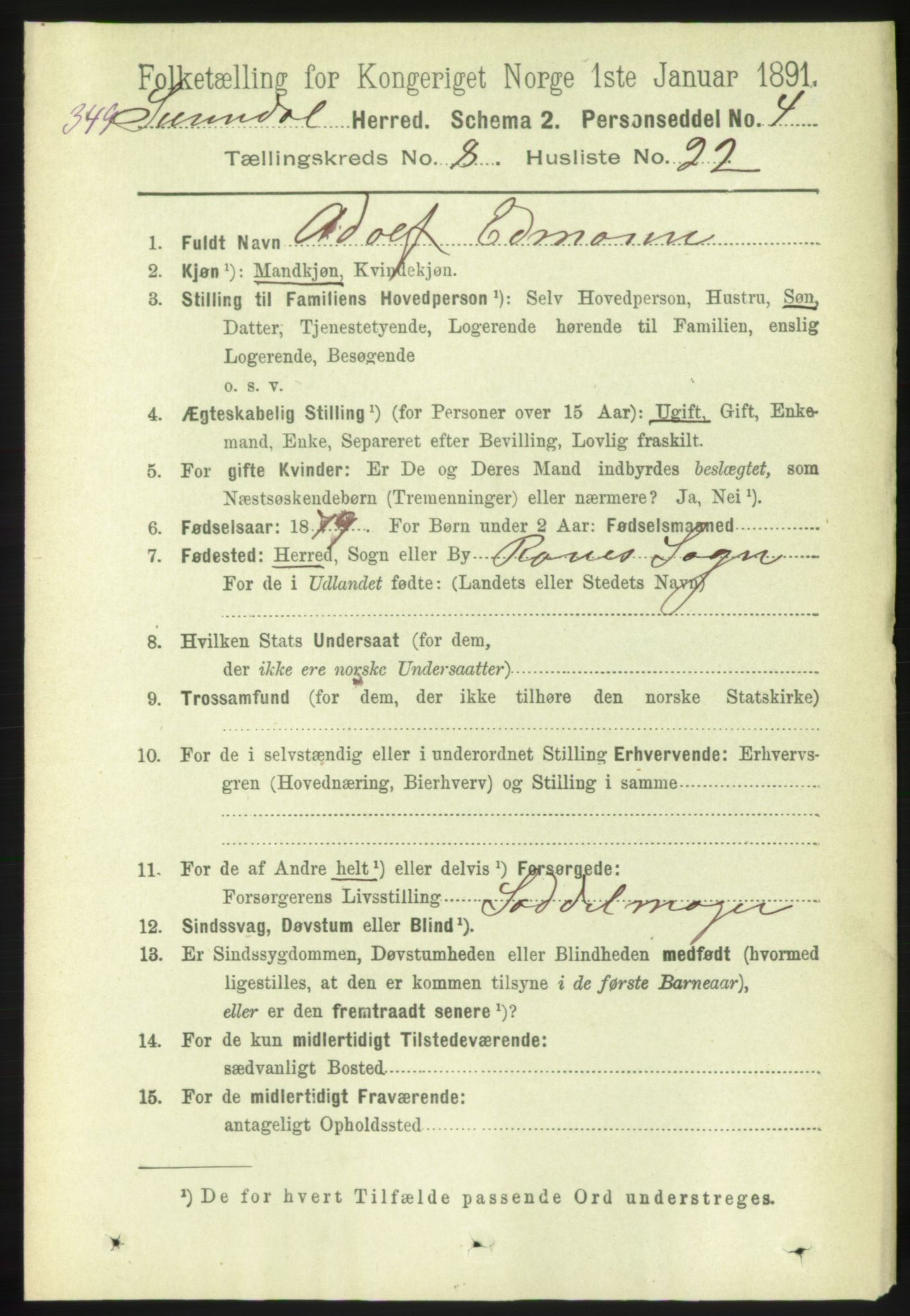 RA, 1891 census for 1566 Surnadal, 1891, p. 2212