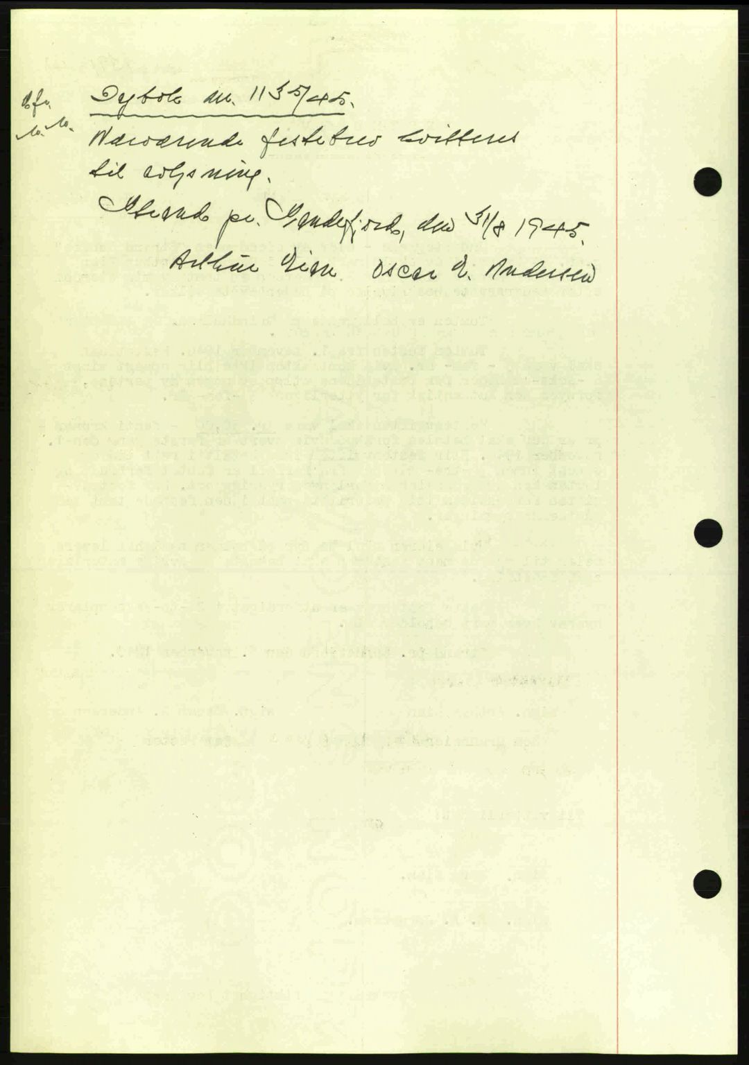 Sandar sorenskriveri, SAKO/A-86/G/Ga/Gab/L0001: Mortgage book no. B-1 og B-3 - B-9, 1936-1944, Diary no: : 1391/1940