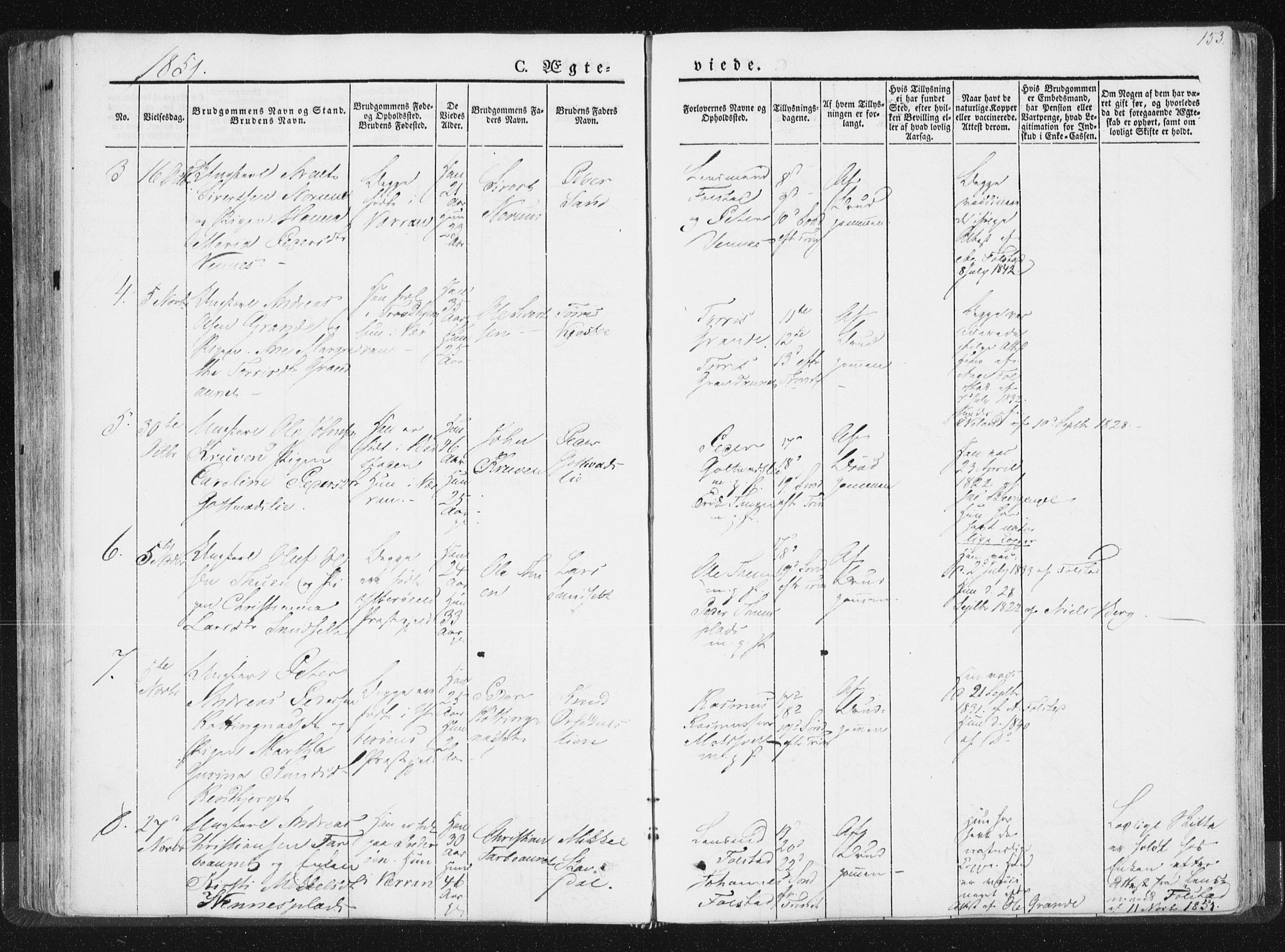 Ministerialprotokoller, klokkerbøker og fødselsregistre - Nord-Trøndelag, AV/SAT-A-1458/744/L0418: Parish register (official) no. 744A02, 1843-1866, p. 153