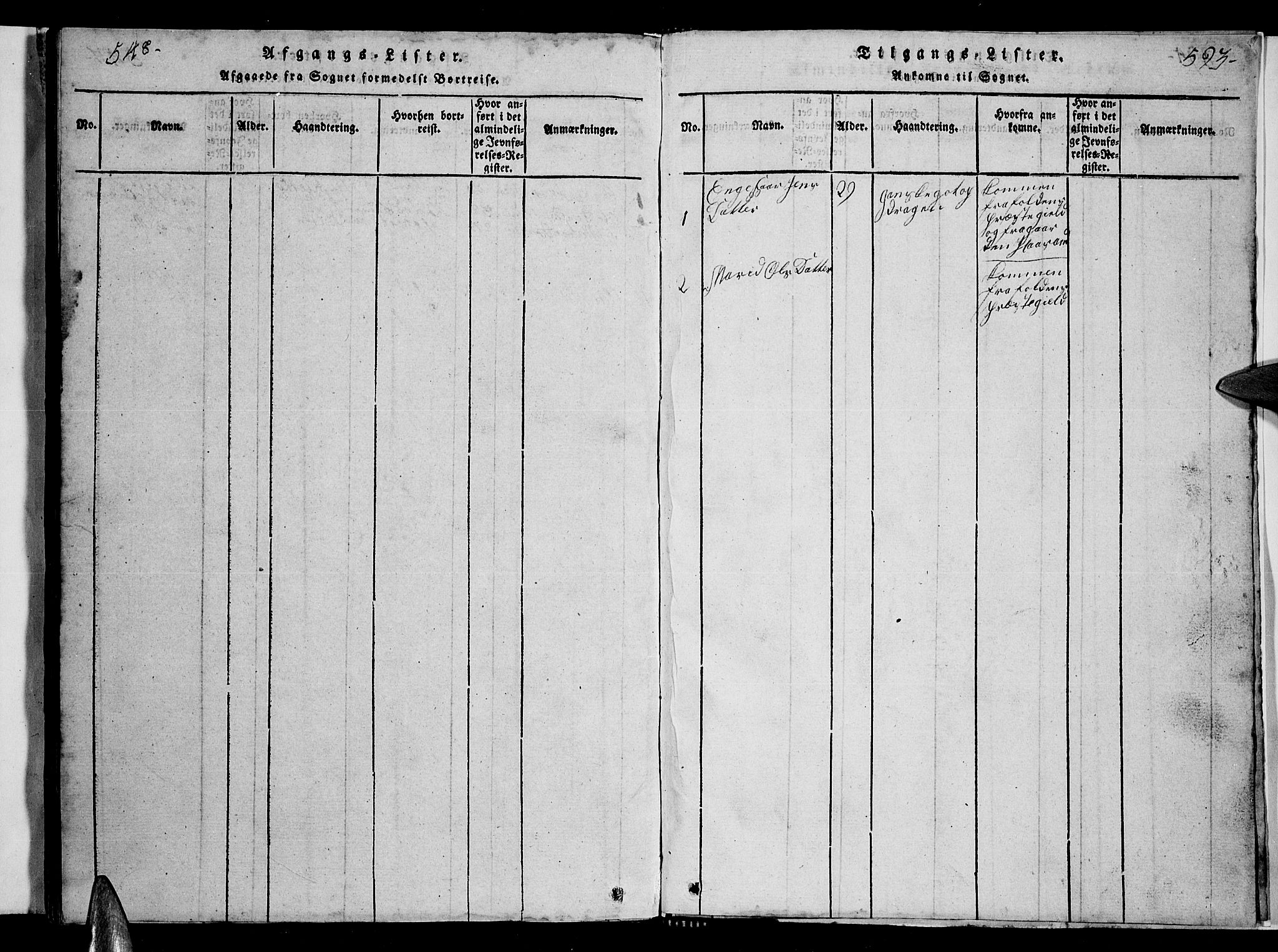 Ministerialprotokoller, klokkerbøker og fødselsregistre - Nordland, SAT/A-1459/857/L0826: Parish register (copy) no. 857C01, 1821-1852, p. 592-593
