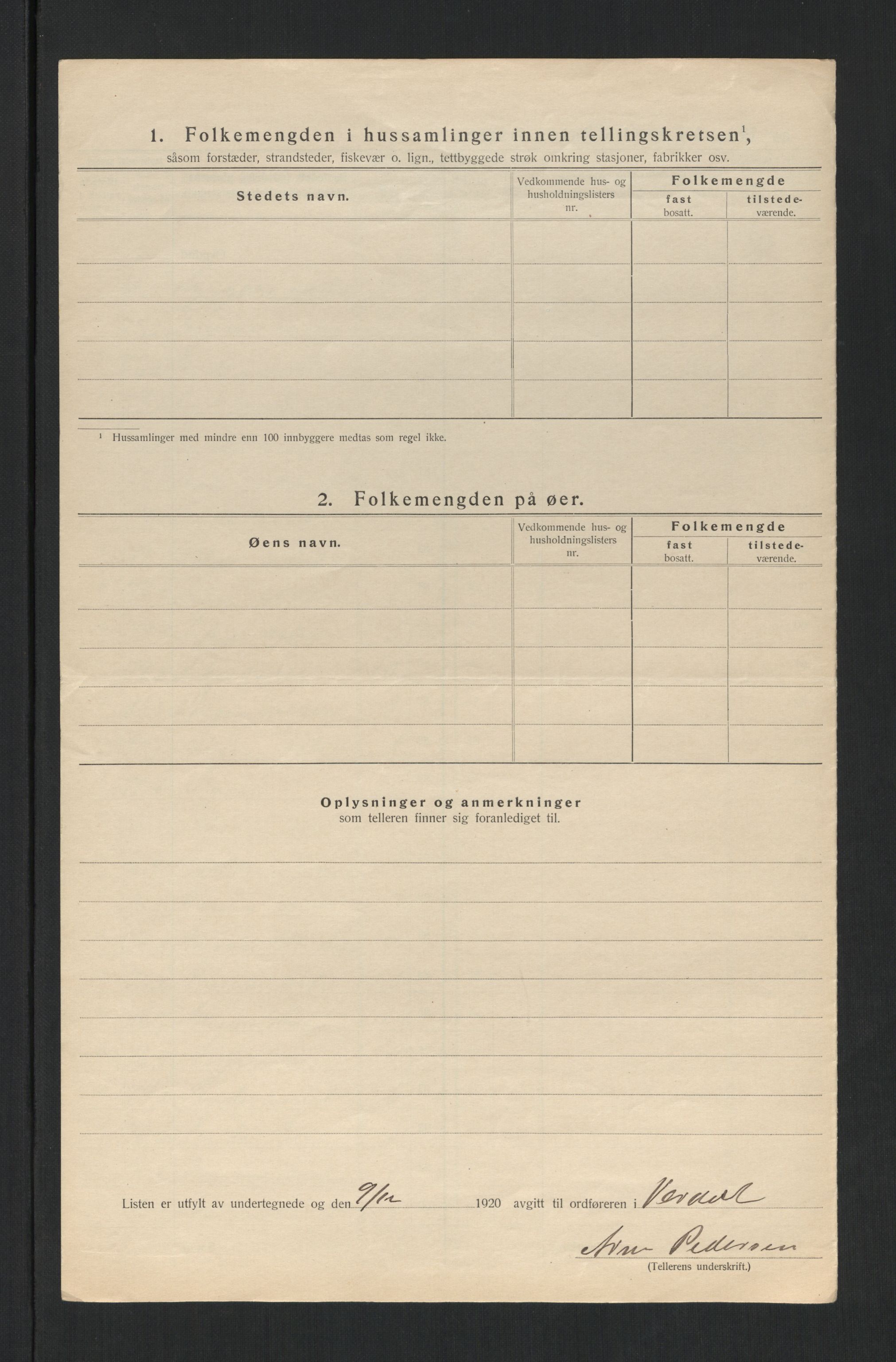 SAT, 1920 census for Verdal, 1920, p. 32