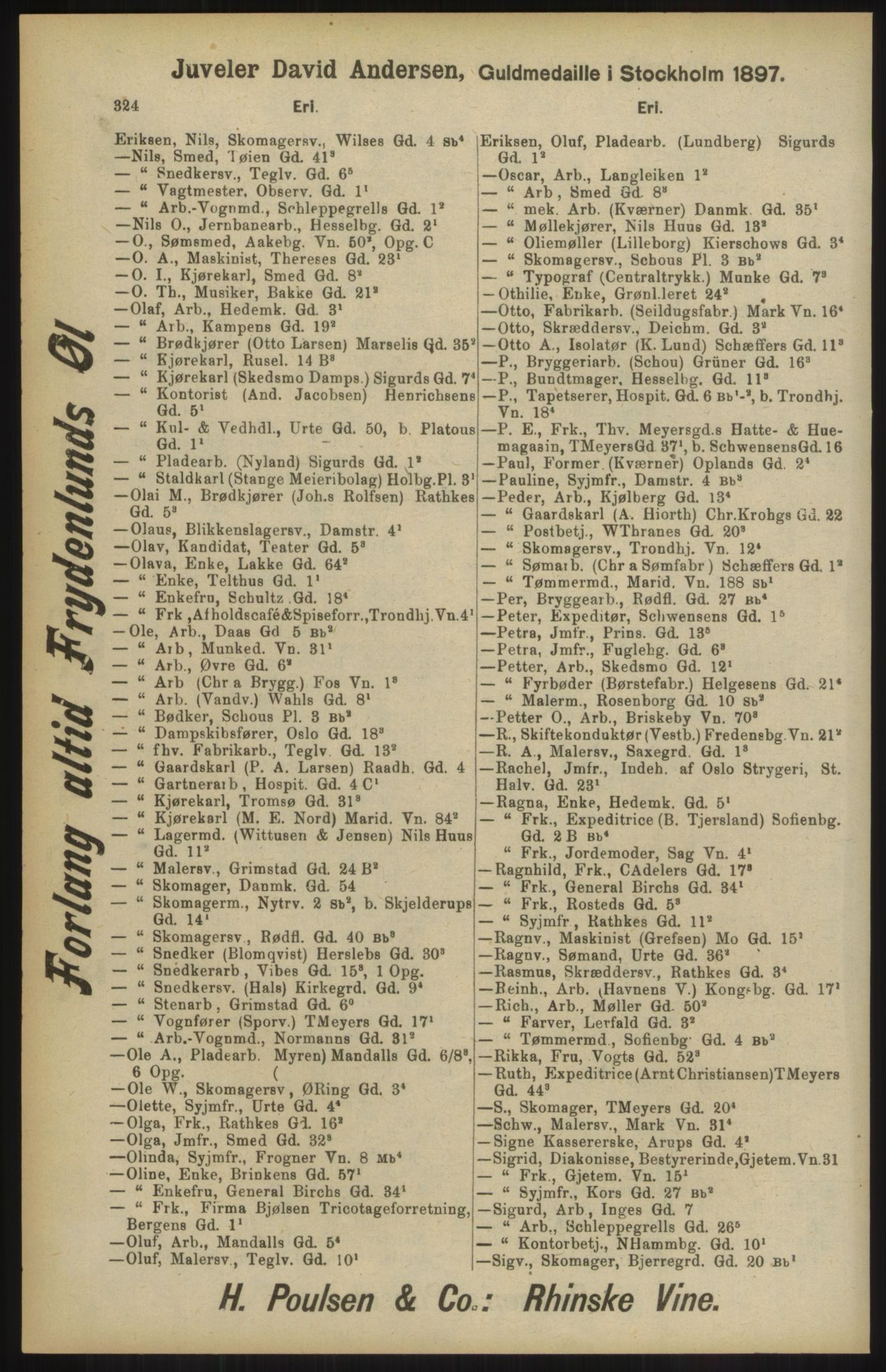 Kristiania/Oslo adressebok, PUBL/-, 1904, p. 324