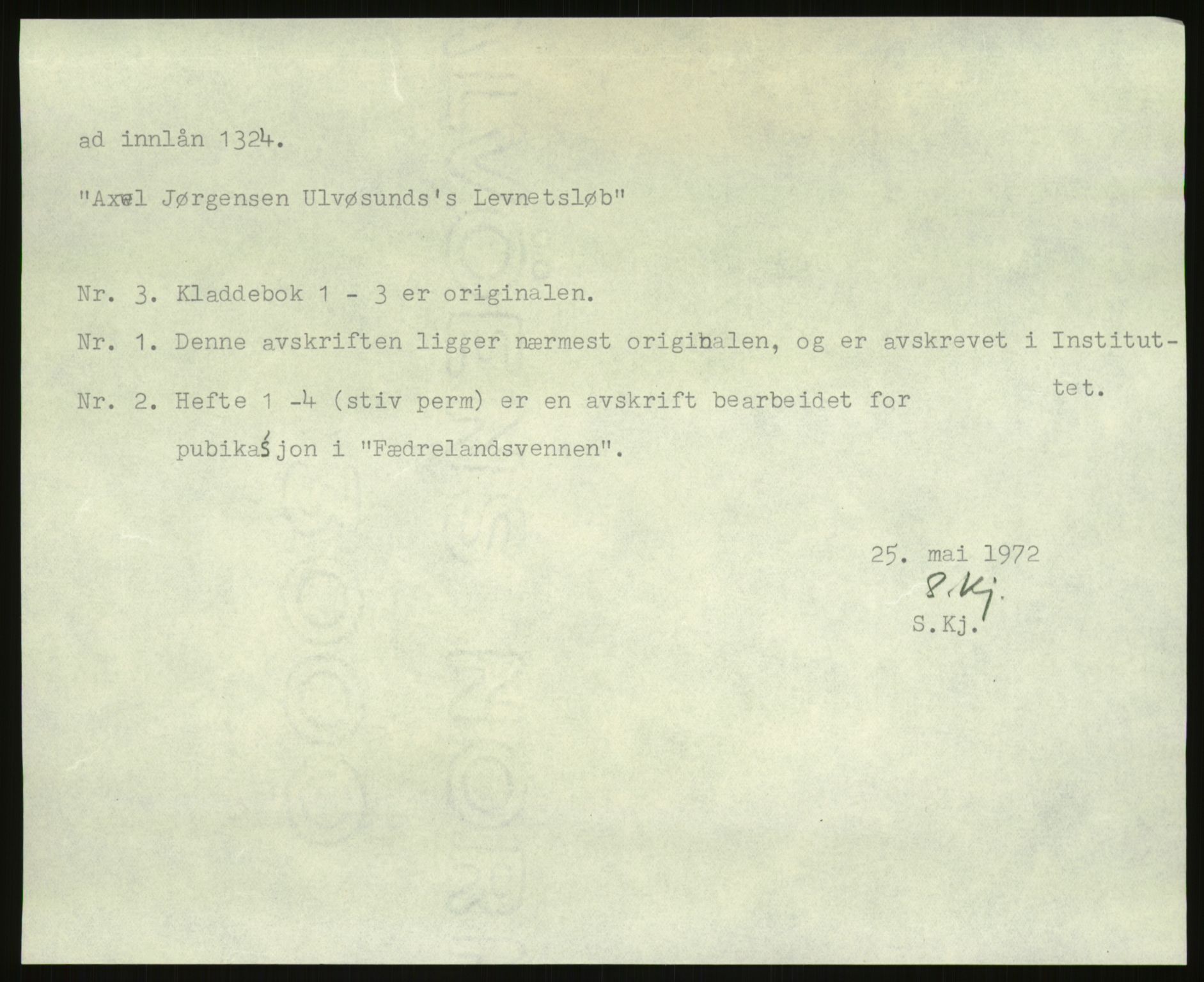 Samlinger til kildeutgivelse, Amerikabrevene, AV/RA-EA-4057/F/L0026: Innlån fra Aust-Agder: Aust-Agder-Arkivet - Erickson, 1838-1914, p. 591