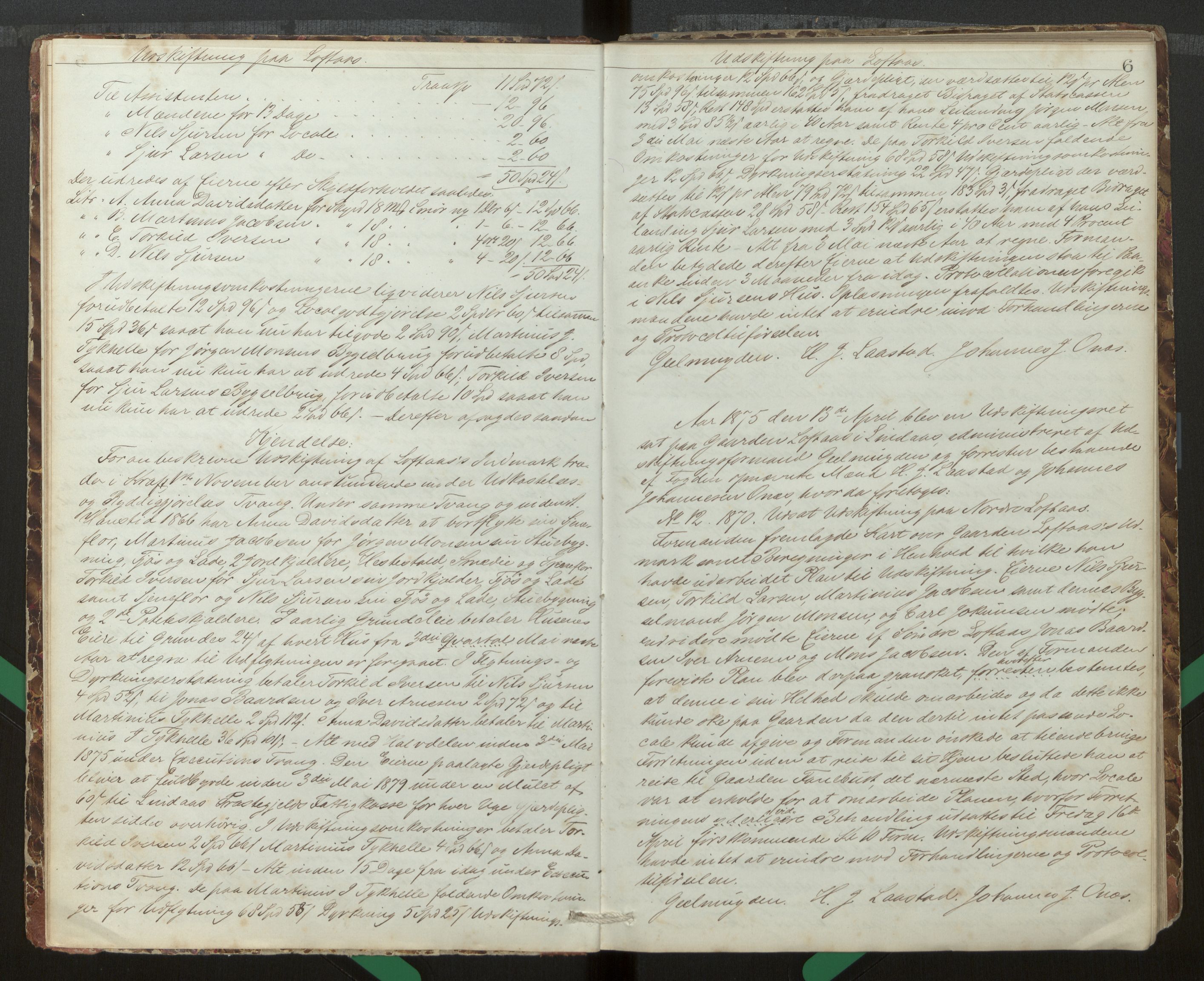 Hordaland jordskiftedøme - I Nordhordland jordskiftedistrikt, AV/SAB-A-6801/A/Aa/L0005: Forhandlingsprotokoll, 1870-1876, p. 5b-6a