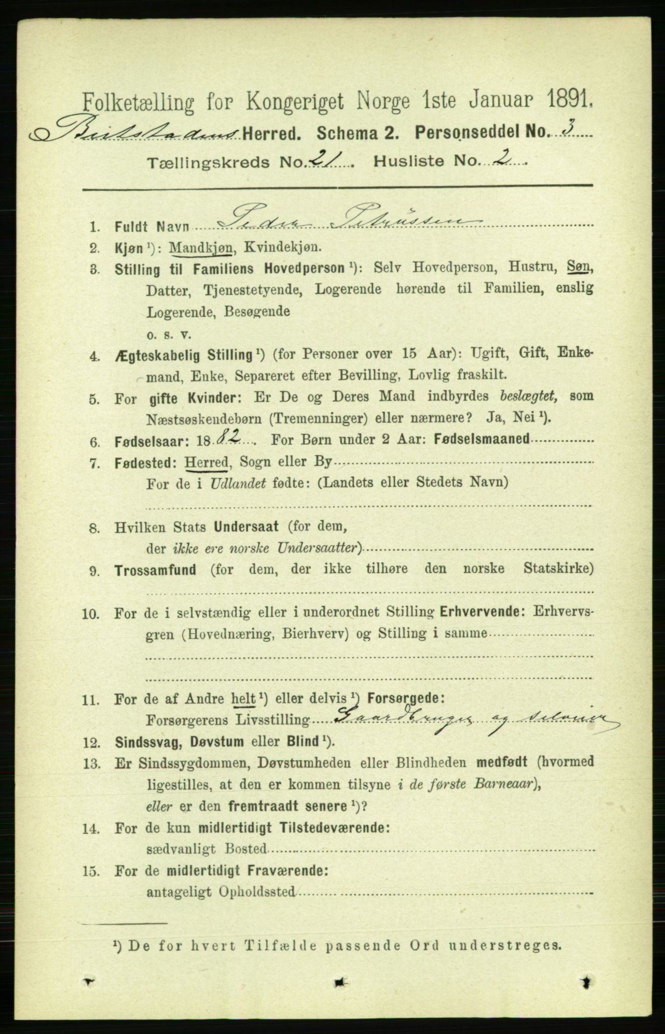 RA, 1891 census for 1727 Beitstad, 1891, p. 5429