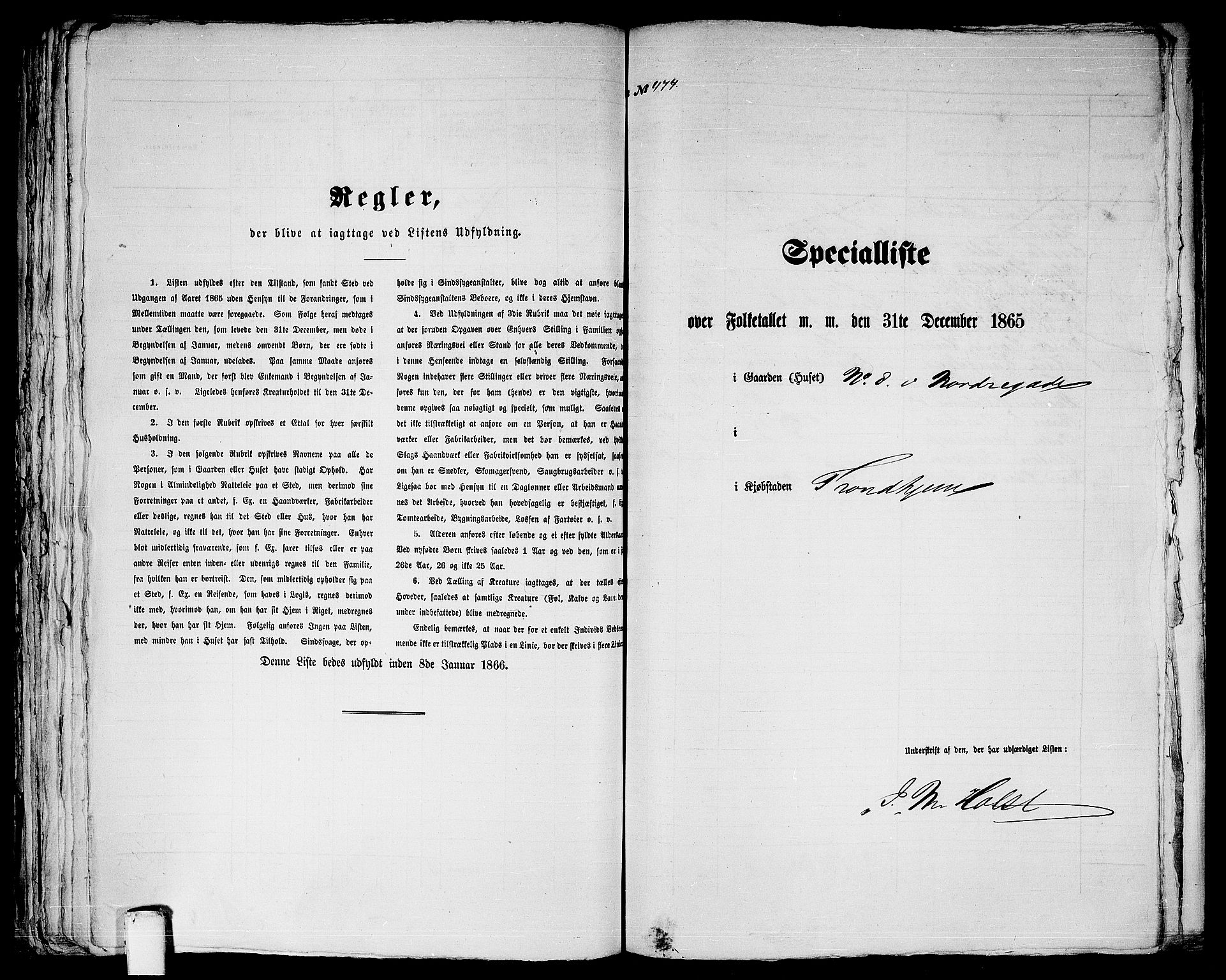 RA, 1865 census for Trondheim, 1865, p. 992