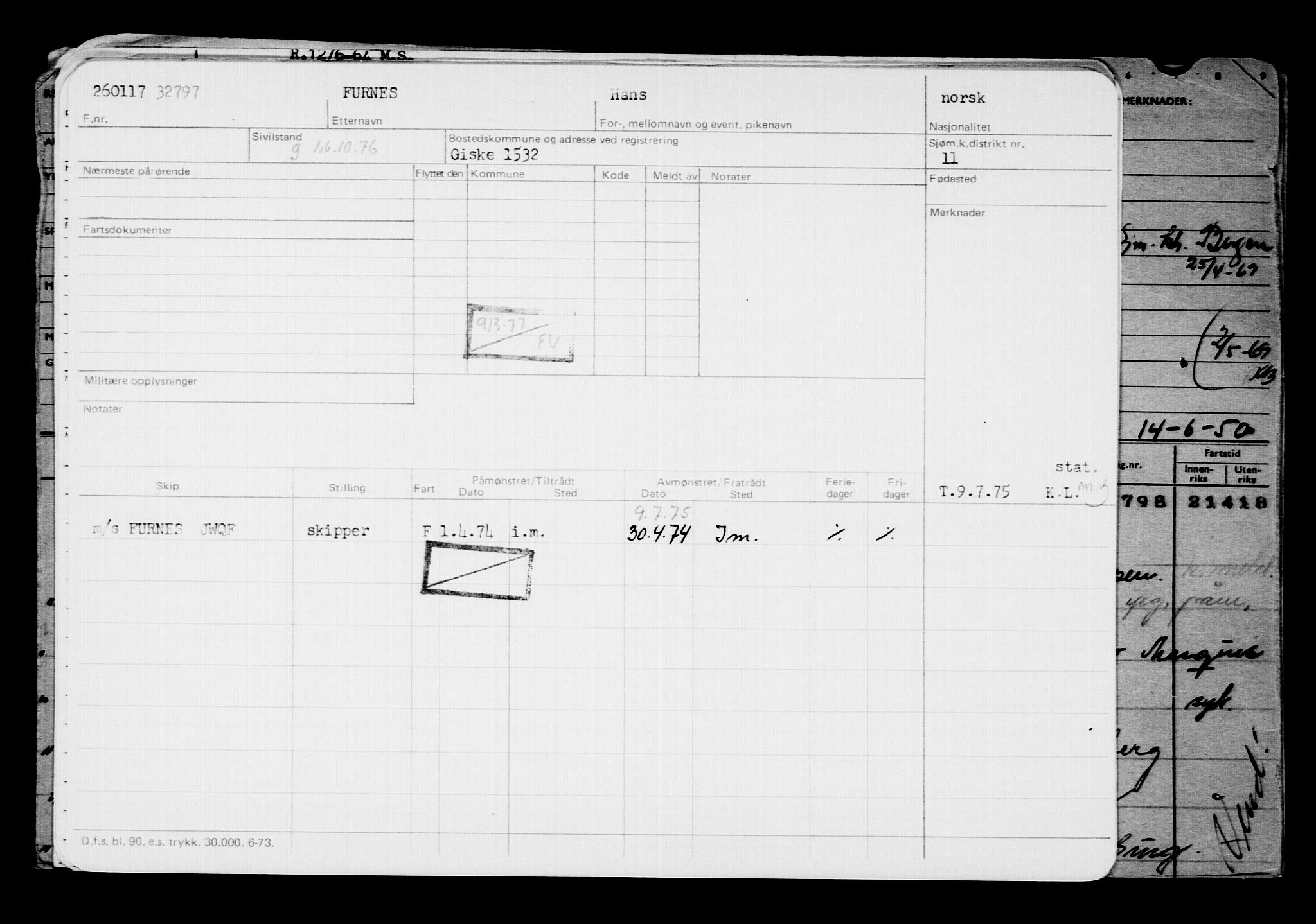 Direktoratet for sjømenn, AV/RA-S-3545/G/Gb/L0145: Hovedkort, 1917, p. 474