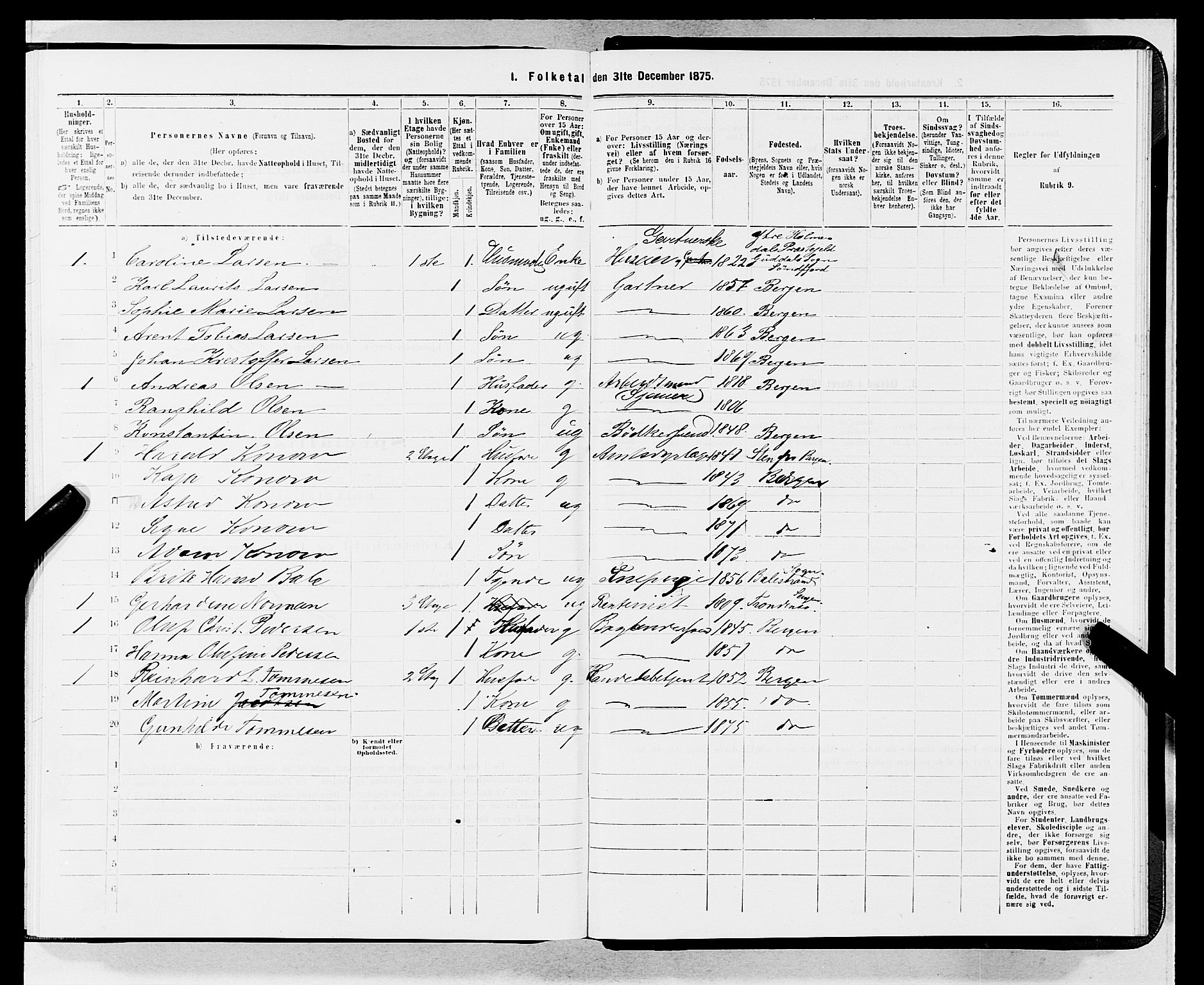 SAB, 1875 census for 1301 Bergen, 1875, p. 4289