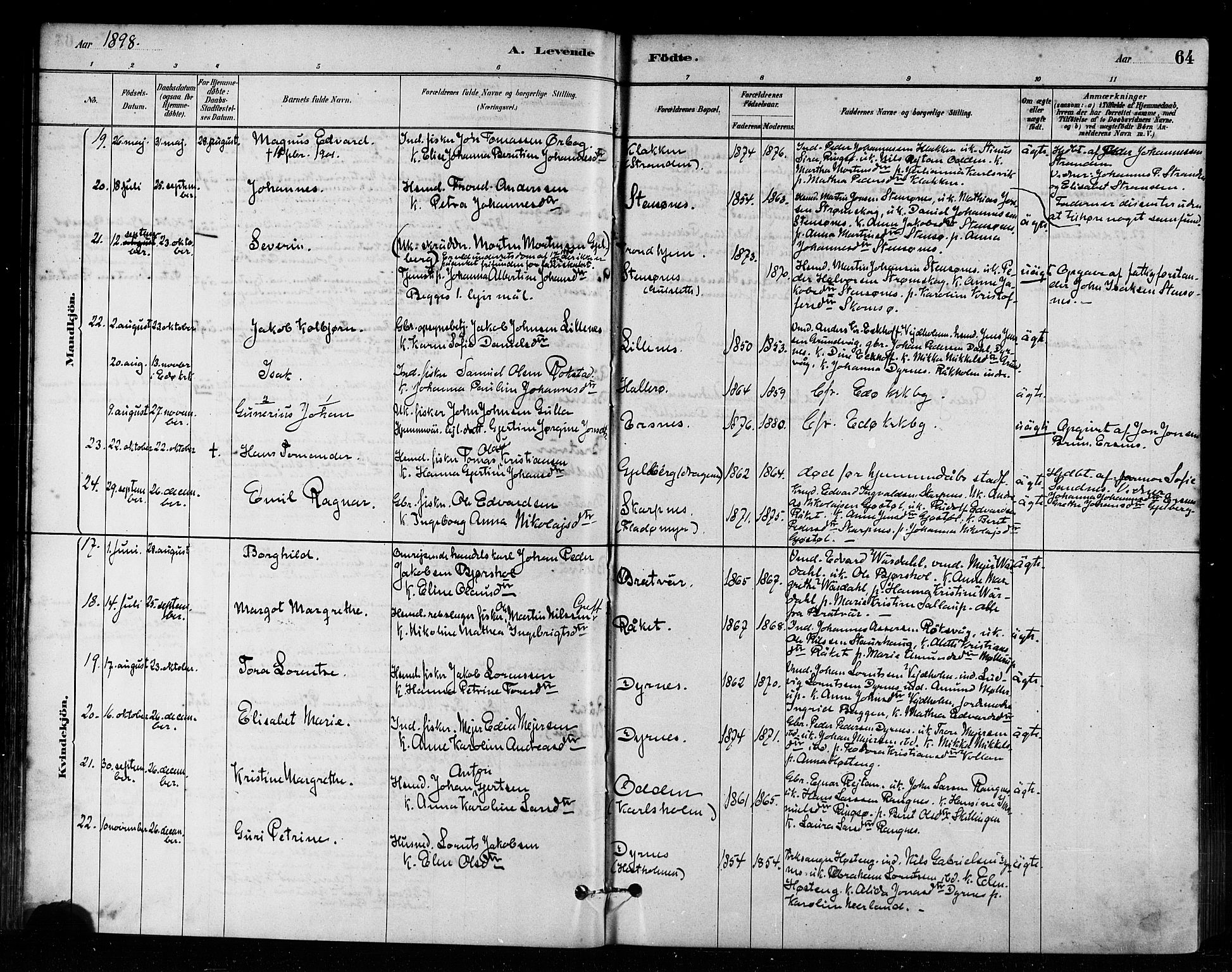 Ministerialprotokoller, klokkerbøker og fødselsregistre - Møre og Romsdal, AV/SAT-A-1454/582/L0947: Parish register (official) no. 582A01, 1880-1900, p. 64