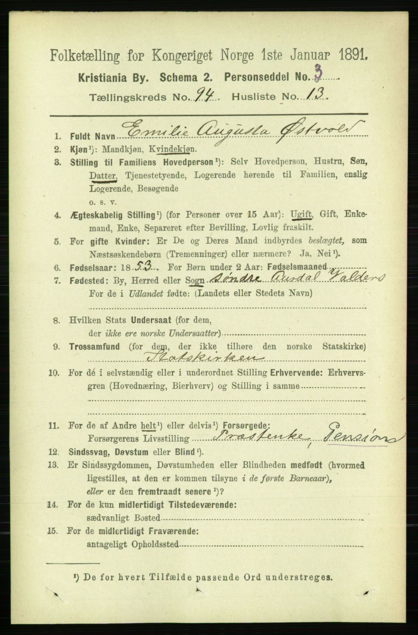 RA, 1891 census for 0301 Kristiania, 1891, p. 46227