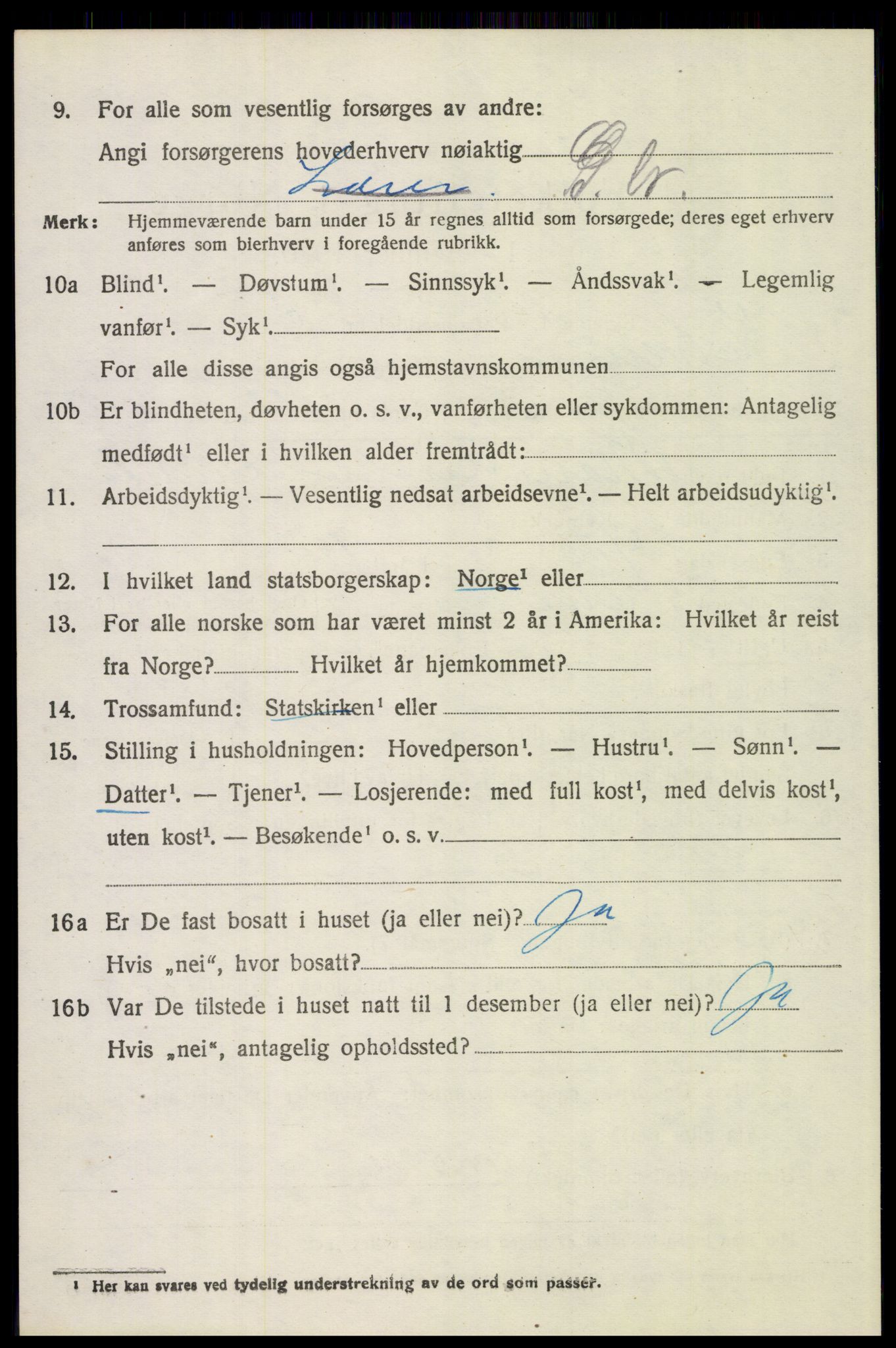 SAH, 1920 census for Elverum, 1920, p. 19261