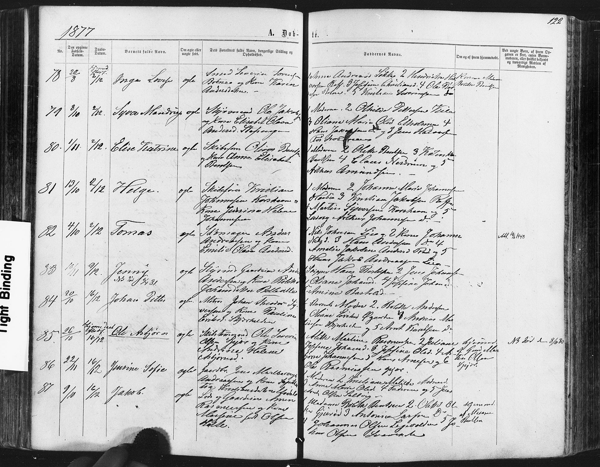 Hvaler prestekontor Kirkebøker, AV/SAO-A-2001/F/Fa/L0007: Parish register (official) no. I 7, 1864-1878, p. 122