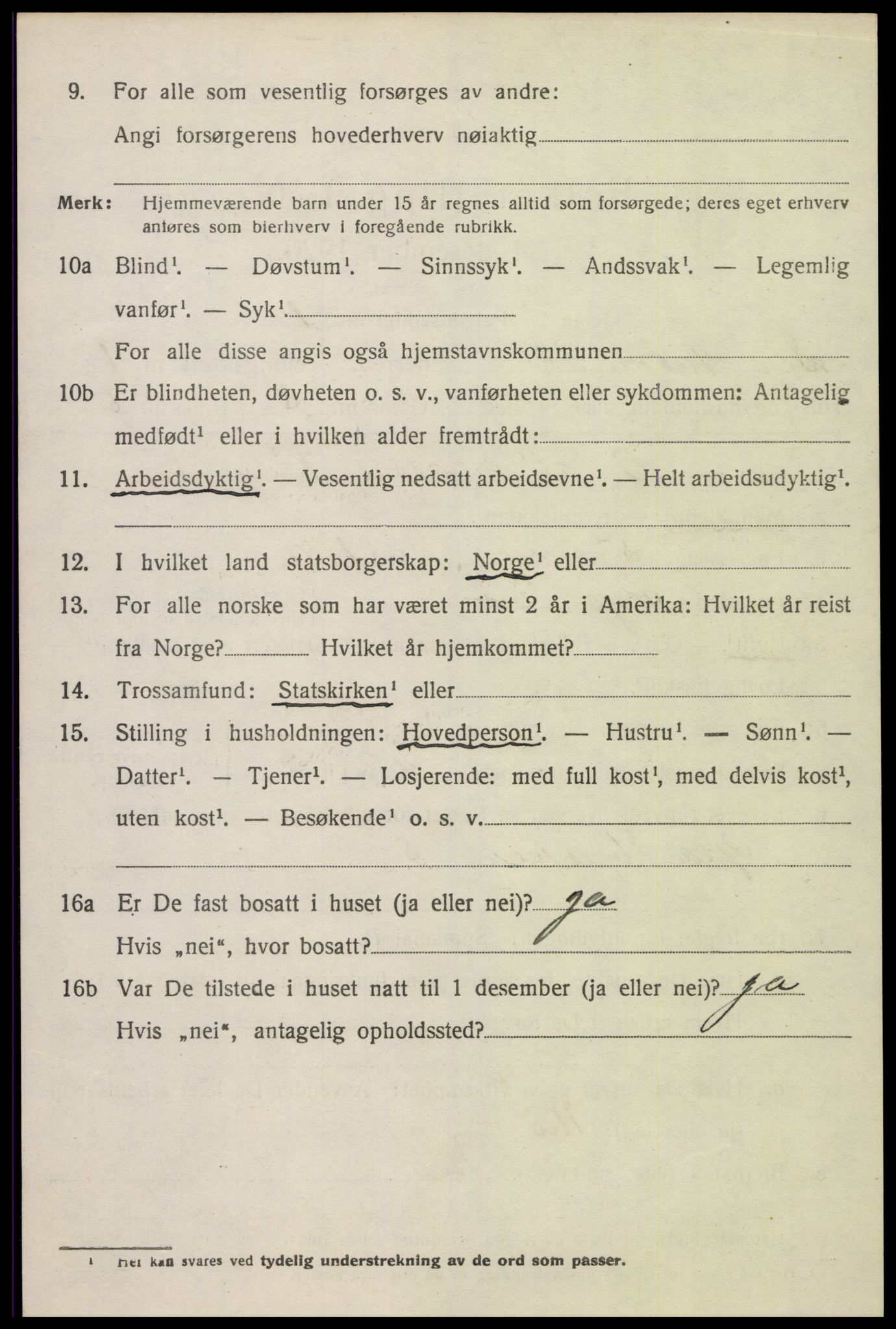 SAK, 1920 census for Sør-Audnedal, 1920, p. 1492