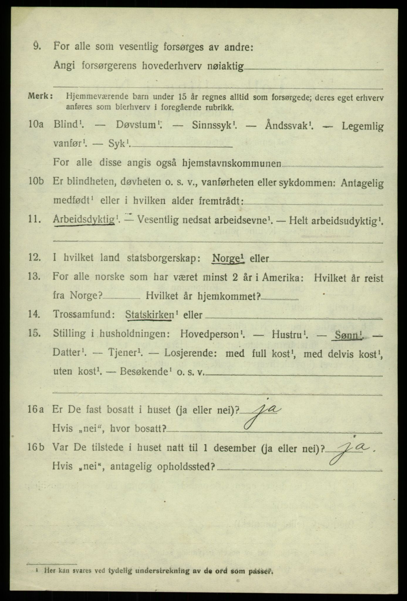 SAB, 1920 census for Austevoll, 1920, p. 2945