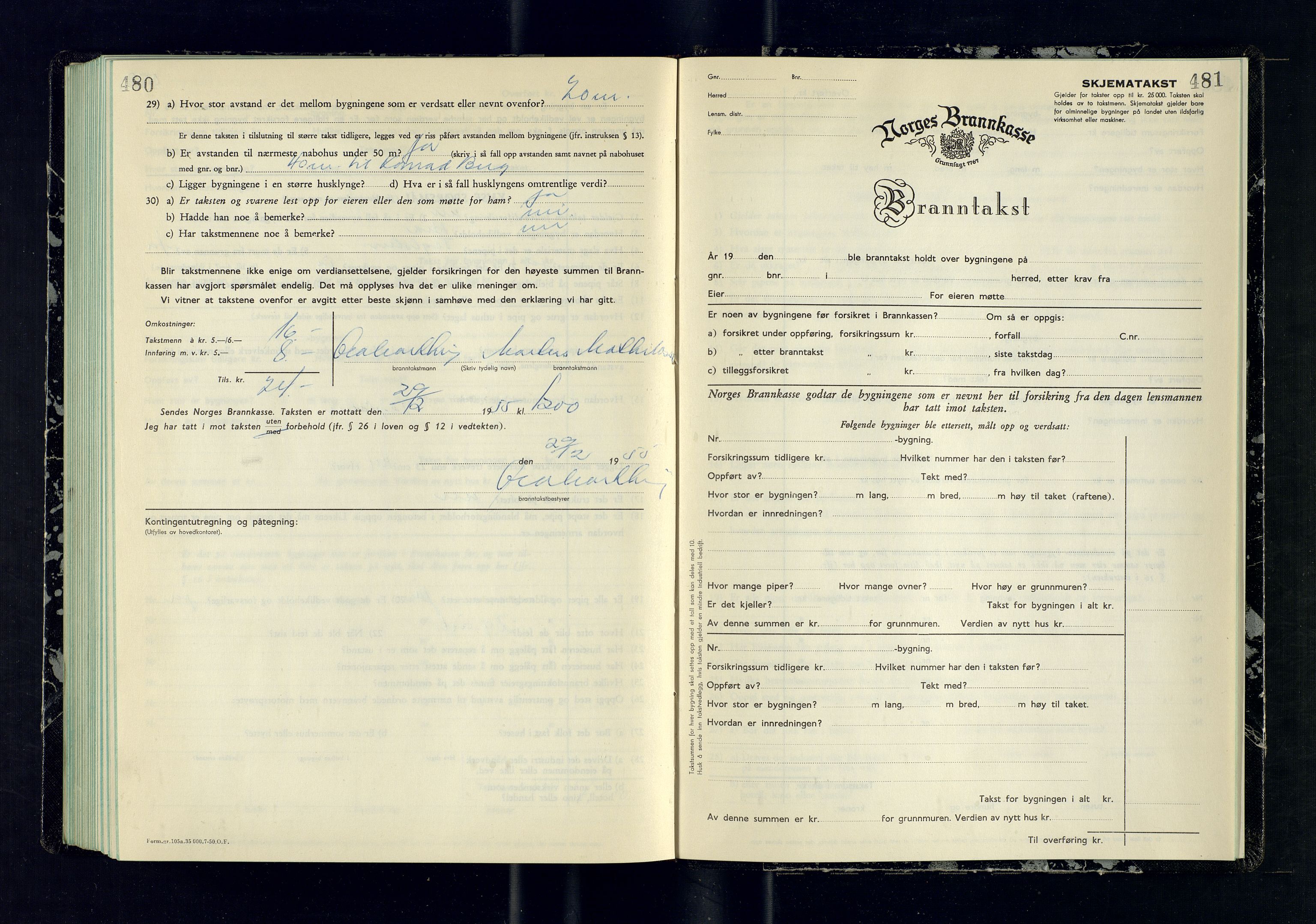 Alta lensmannskontor, AV/SATØ-S-1165/O/Ob/L0186: Branntakstprotokoll, 1953-1955, p. 480-481