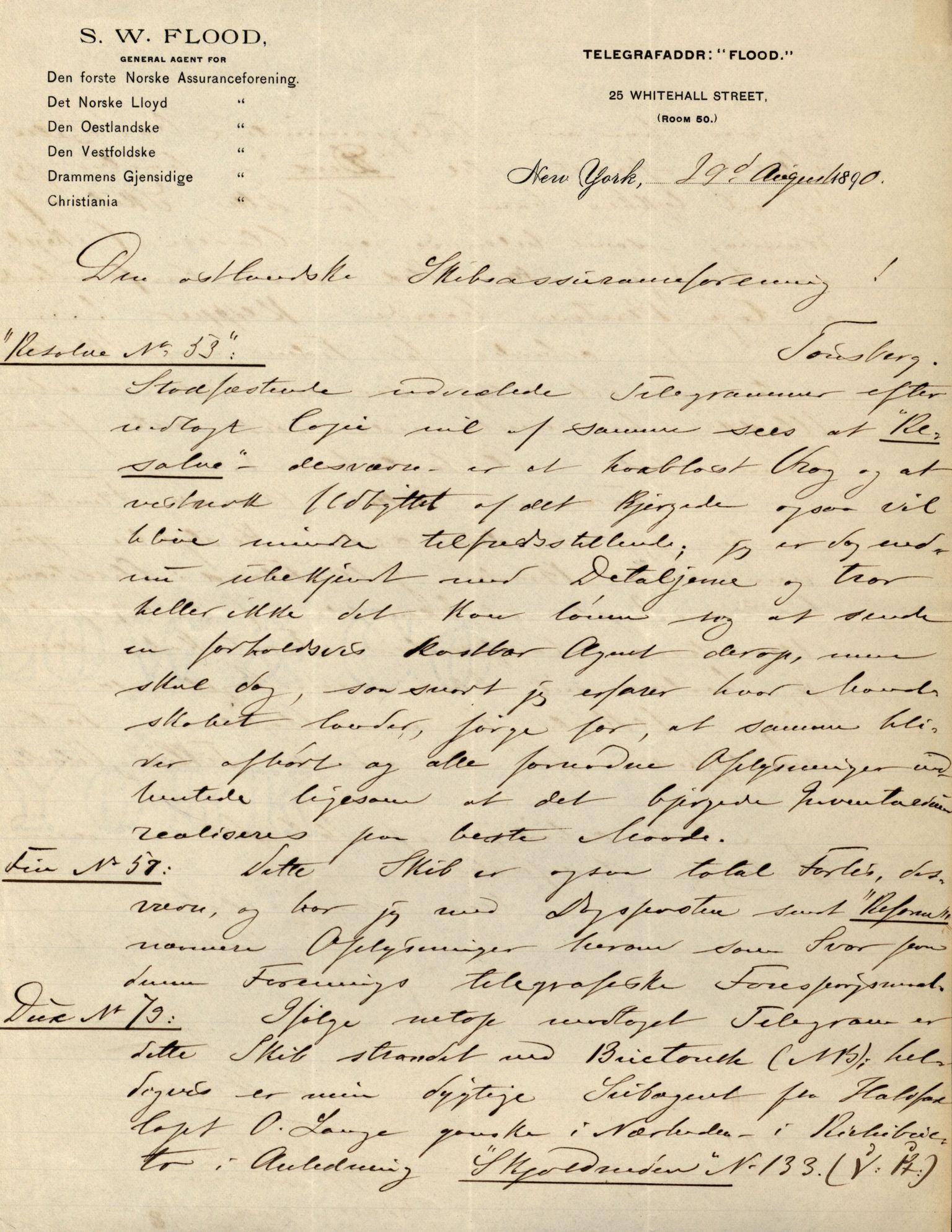 Pa 63 - Østlandske skibsassuranceforening, VEMU/A-1079/G/Ga/L0026/0009: Havaridokumenter / Rex, Resolve, Regulator, Familien, Falcon, Johanne, 1890, p. 21