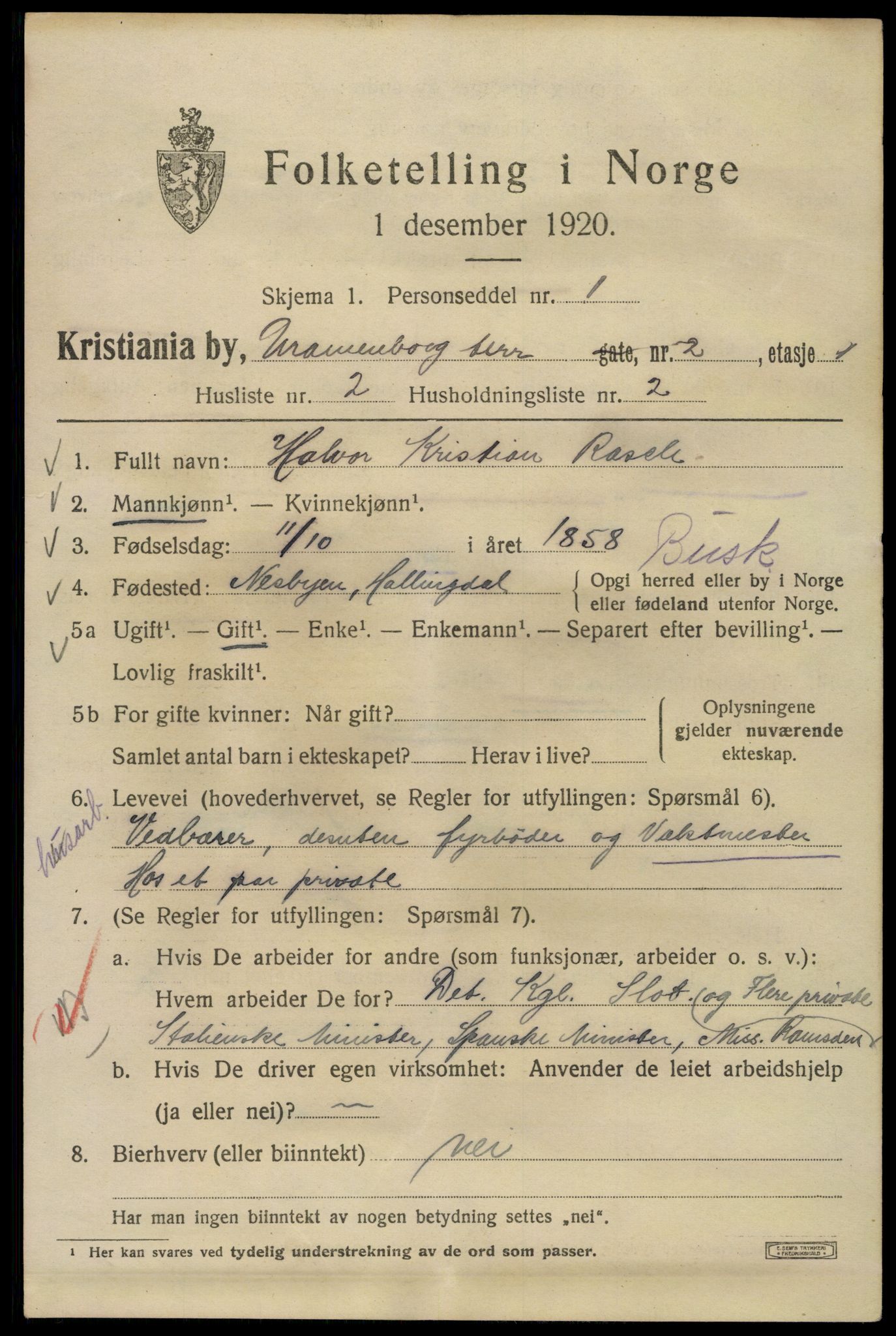 SAO, 1920 census for Kristiania, 1920, p. 618897