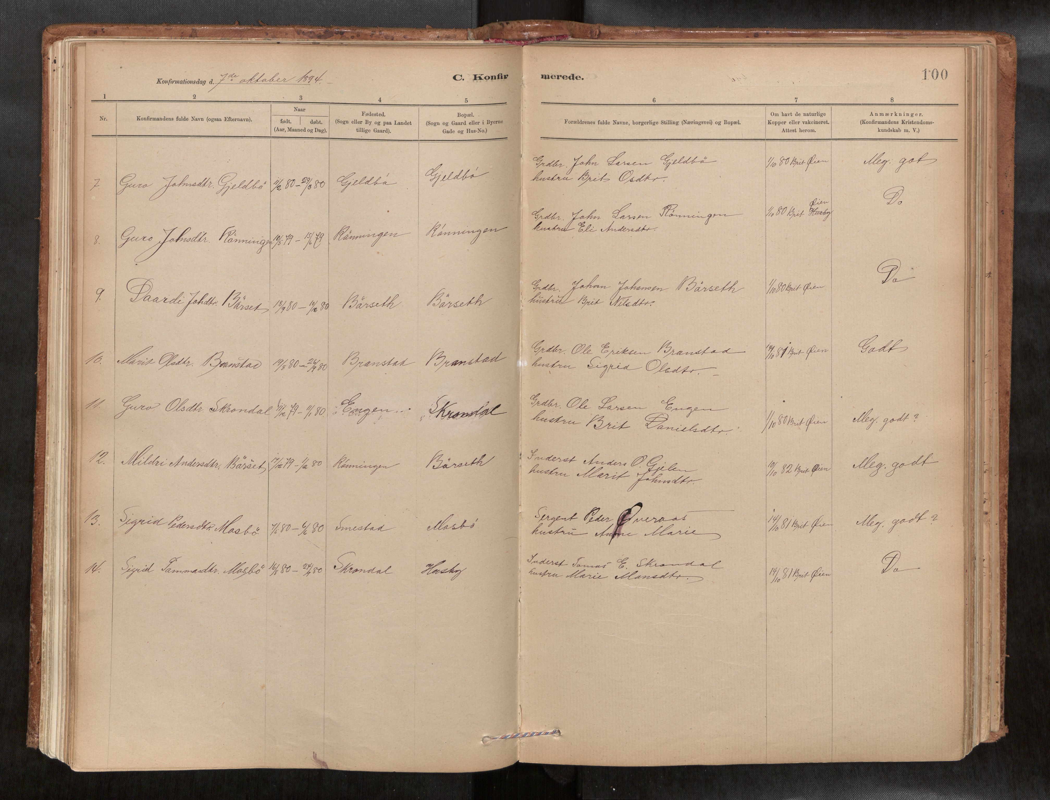 Ministerialprotokoller, klokkerbøker og fødselsregistre - Møre og Romsdal, AV/SAT-A-1454/588/L1006: Parish register (official) no. 588A03, 1886-1912, p. 100