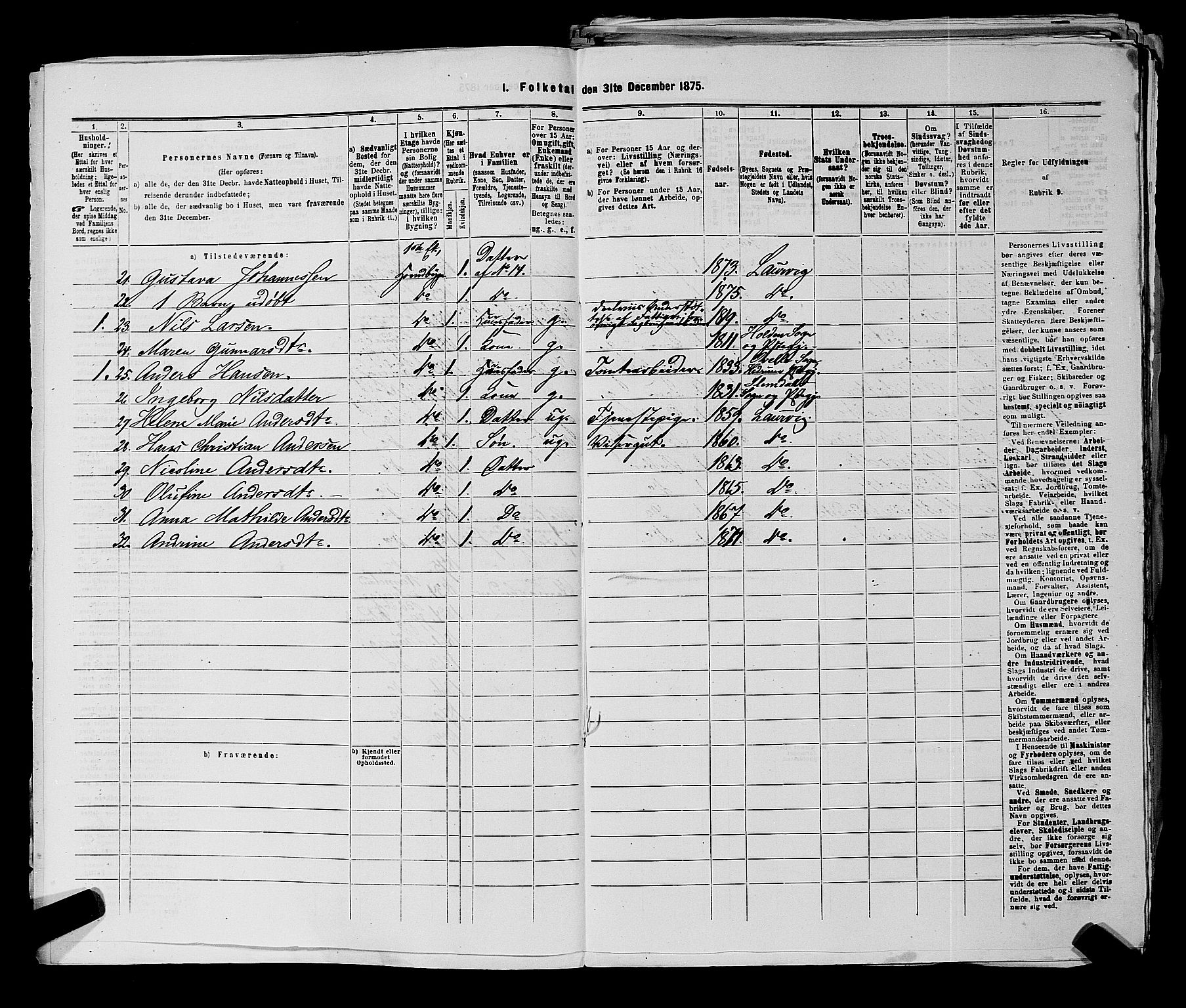 SAKO, 1875 census for 0707P Larvik, 1875, p. 770