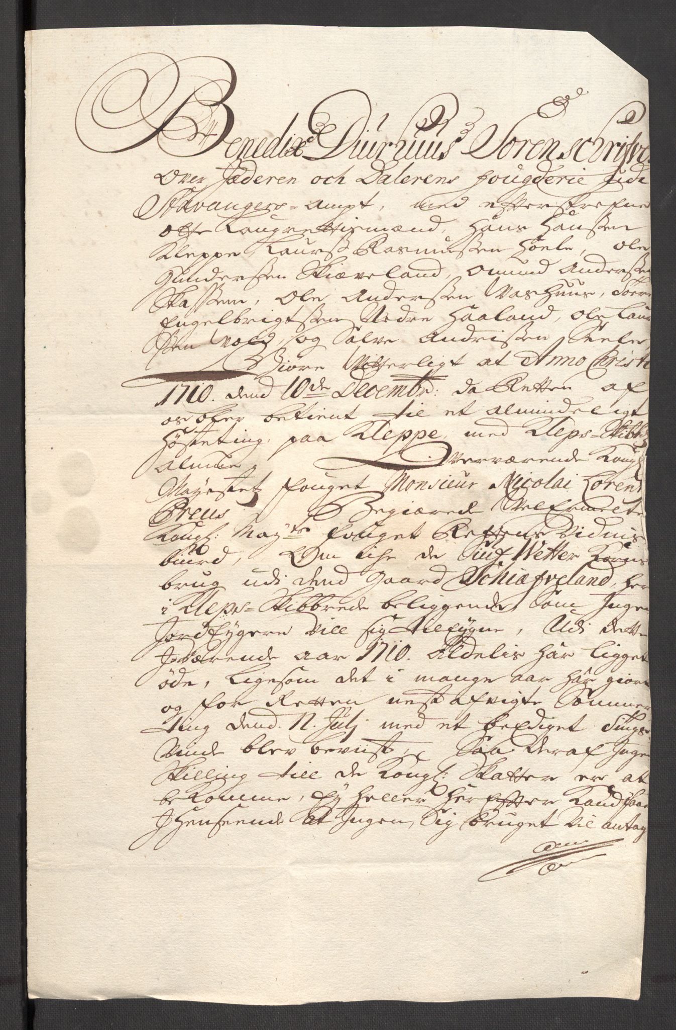 Rentekammeret inntil 1814, Reviderte regnskaper, Fogderegnskap, RA/EA-4092/R46/L2734: Fogderegnskap Jæren og Dalane, 1709-1710, p. 203