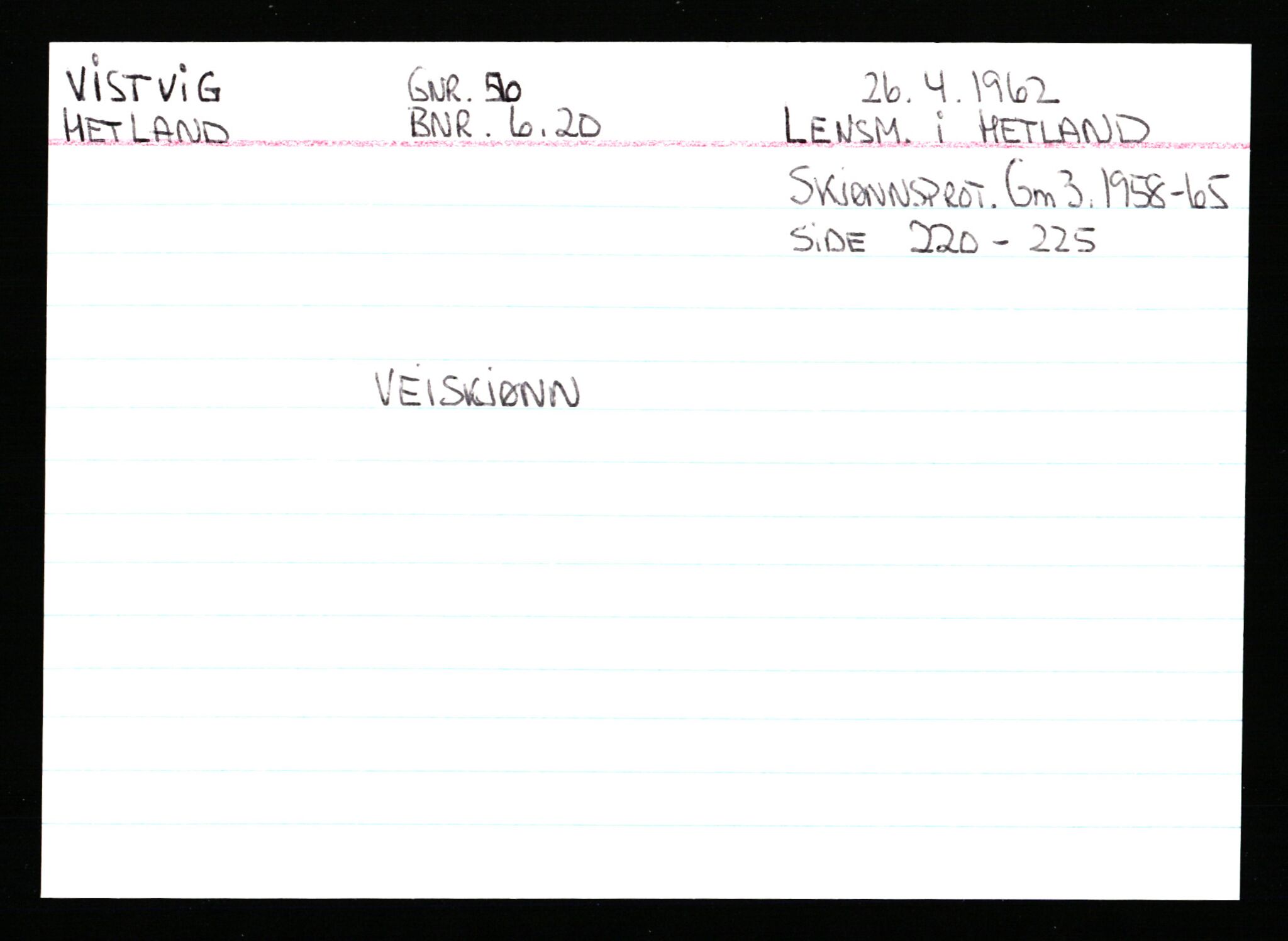Statsarkivet i Stavanger, AV/SAST-A-101971/03/Y/Ym/L0067: Åstedskort sortert etter gårdsnavn: Vik - Vold, 1600-1950, p. 620