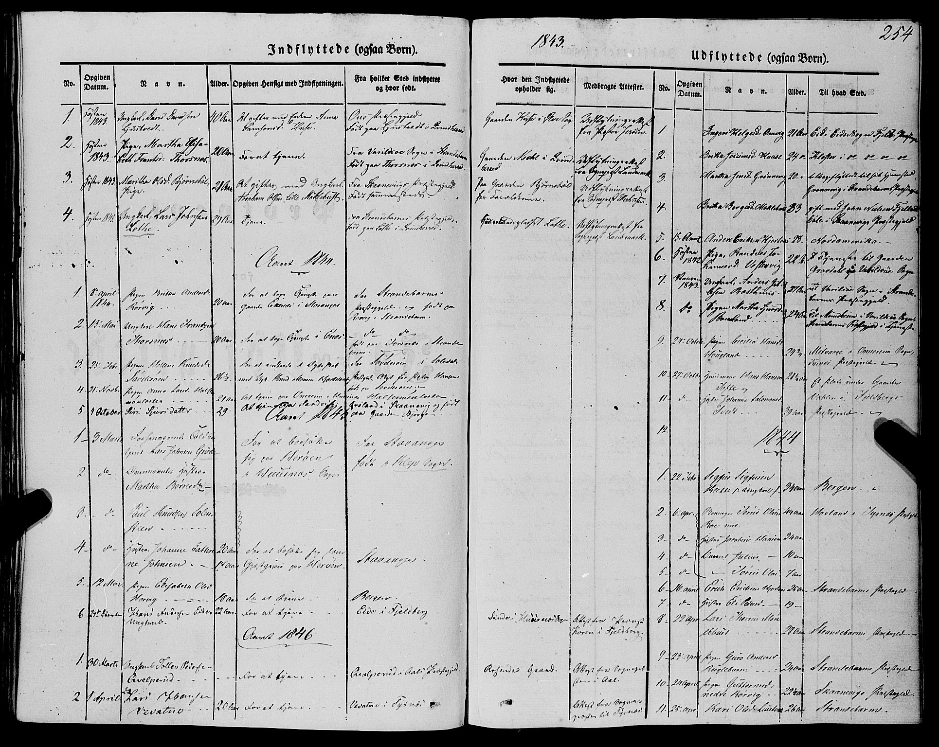 Kvinnherad sokneprestembete, AV/SAB-A-76401/H/Haa: Parish register (official) no. A 7, 1843-1853, p. 254