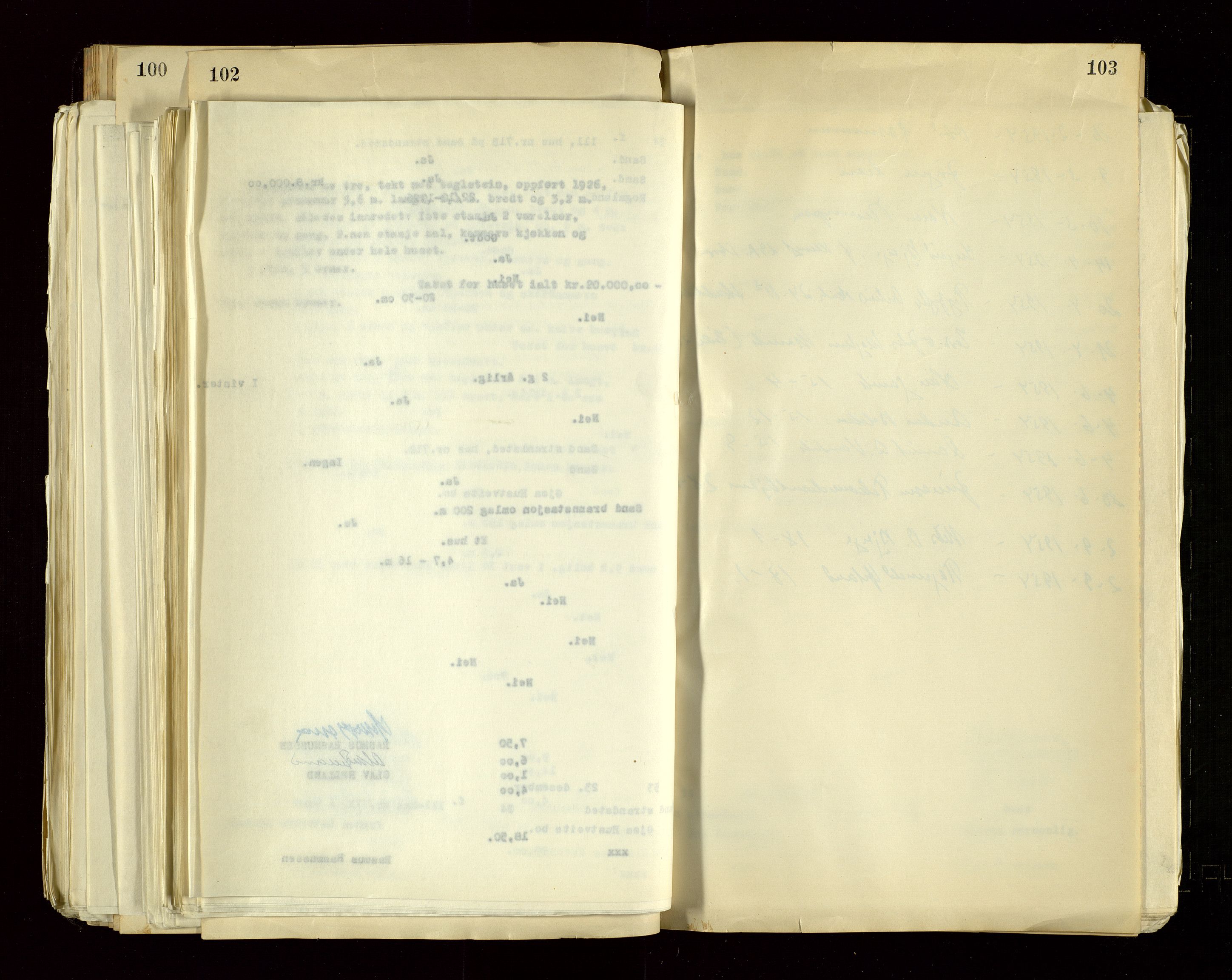 Sand lensmannskontor, AV/SAST-A-100415/Gob/L0004: Branntakstprotokoll, 1937-1955, p. 102-103