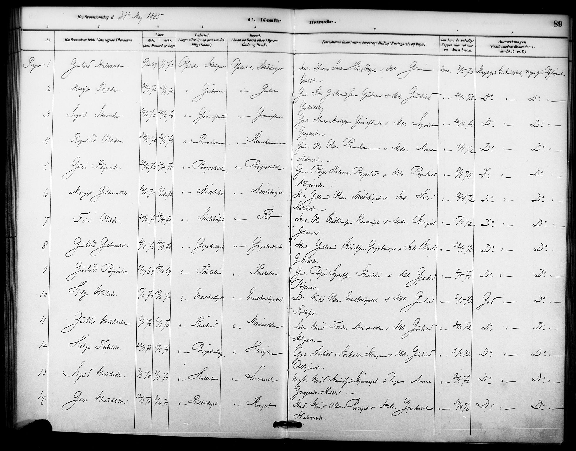 Nore kirkebøker, SAKO/A-238/F/Fc/L0004: Parish register (official) no. III 4, 1885-1898, p. 89