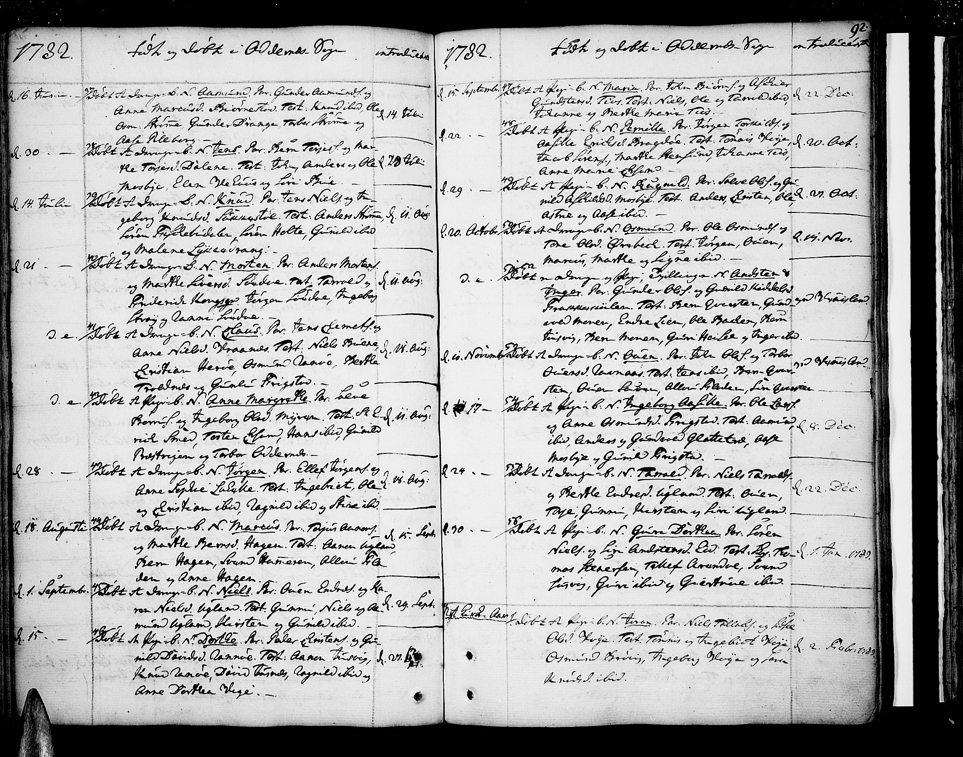 Oddernes sokneprestkontor, SAK/1111-0033/F/Fa/Faa/L0004: Parish register (official) no. A 4, 1764-1820, p. 92