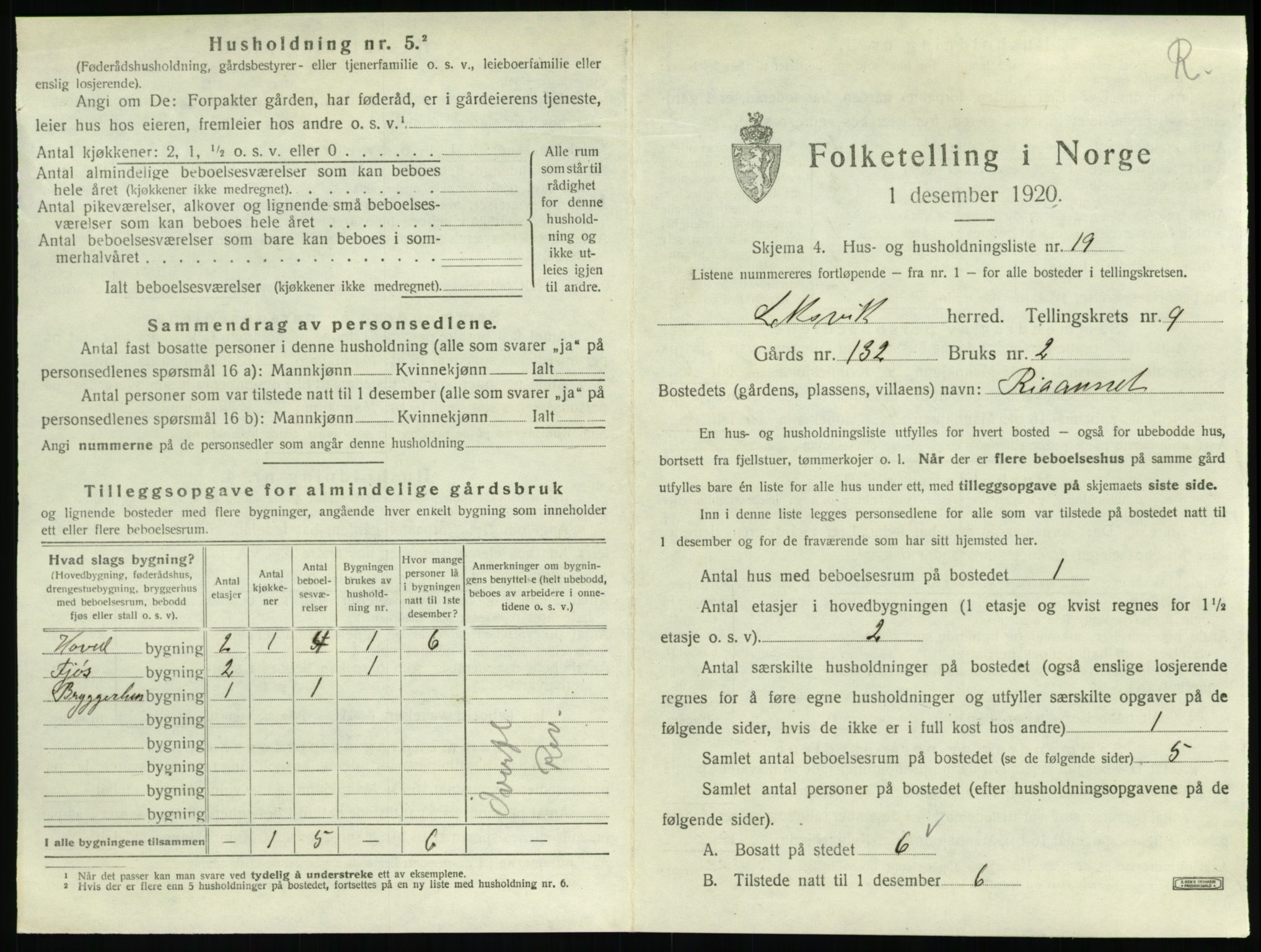 SAT, 1920 census for Leksvik, 1920, p. 1112