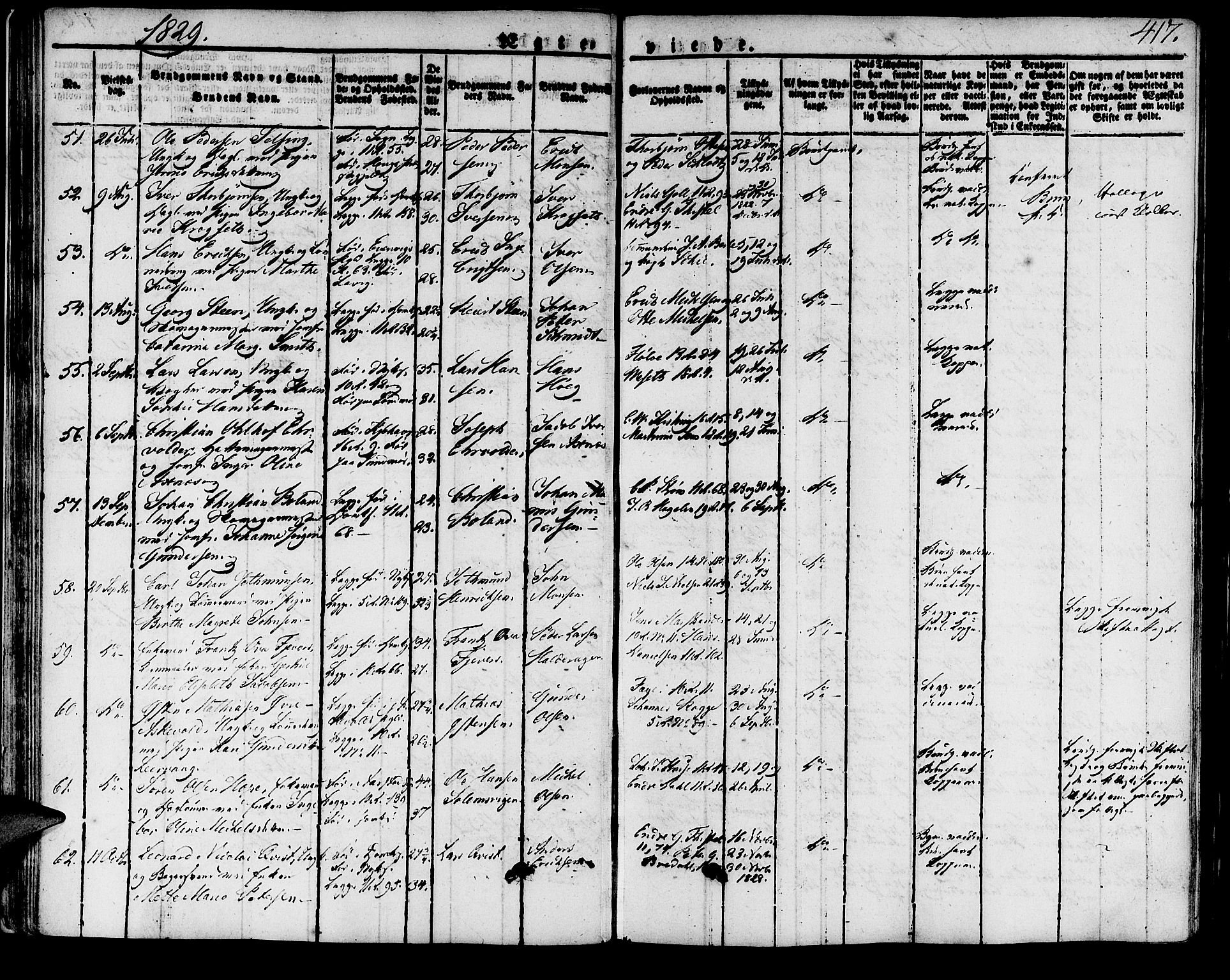 Domkirken sokneprestembete, SAB/A-74801/H/Haa/L0012: Parish register (official) no. A 12, 1821-1840, p. 417