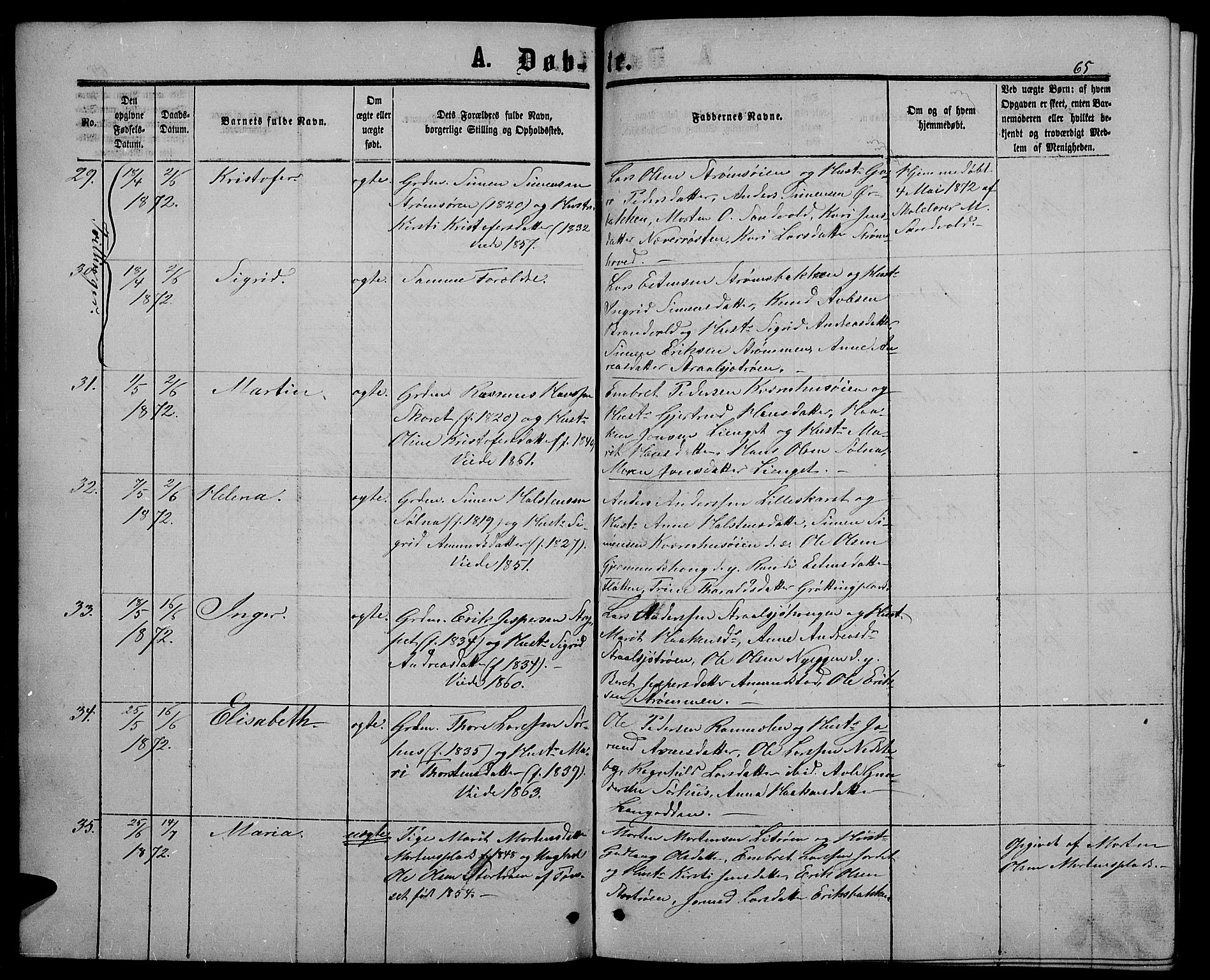 Alvdal prestekontor, SAH/PREST-060/H/Ha/Hab/L0002: Parish register (copy) no. 2, 1863-1878, p. 65