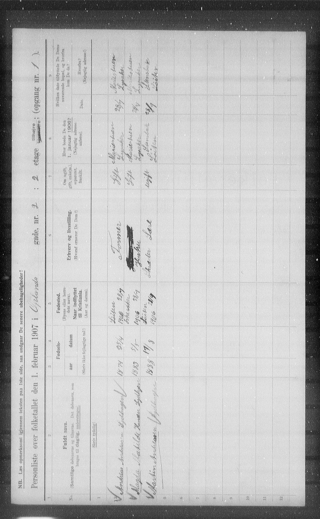 OBA, Municipal Census 1907 for Kristiania, 1907, p. 38771