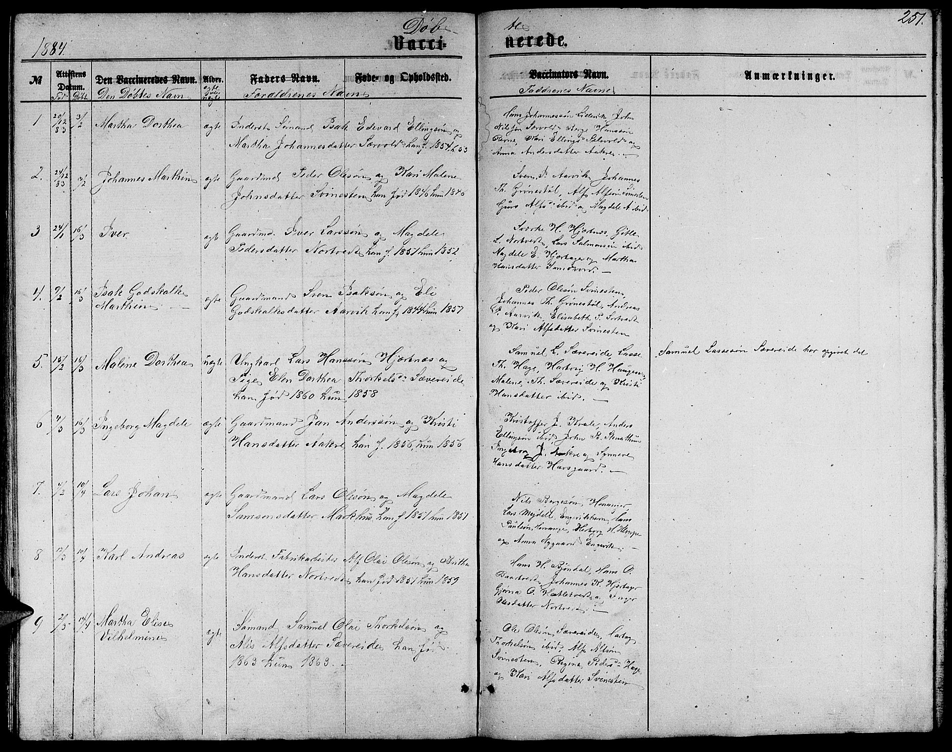 Fusa sokneprestembete, SAB/A-75401/H/Hab: Parish register (copy) no. C 1, 1861-1885, p. 251