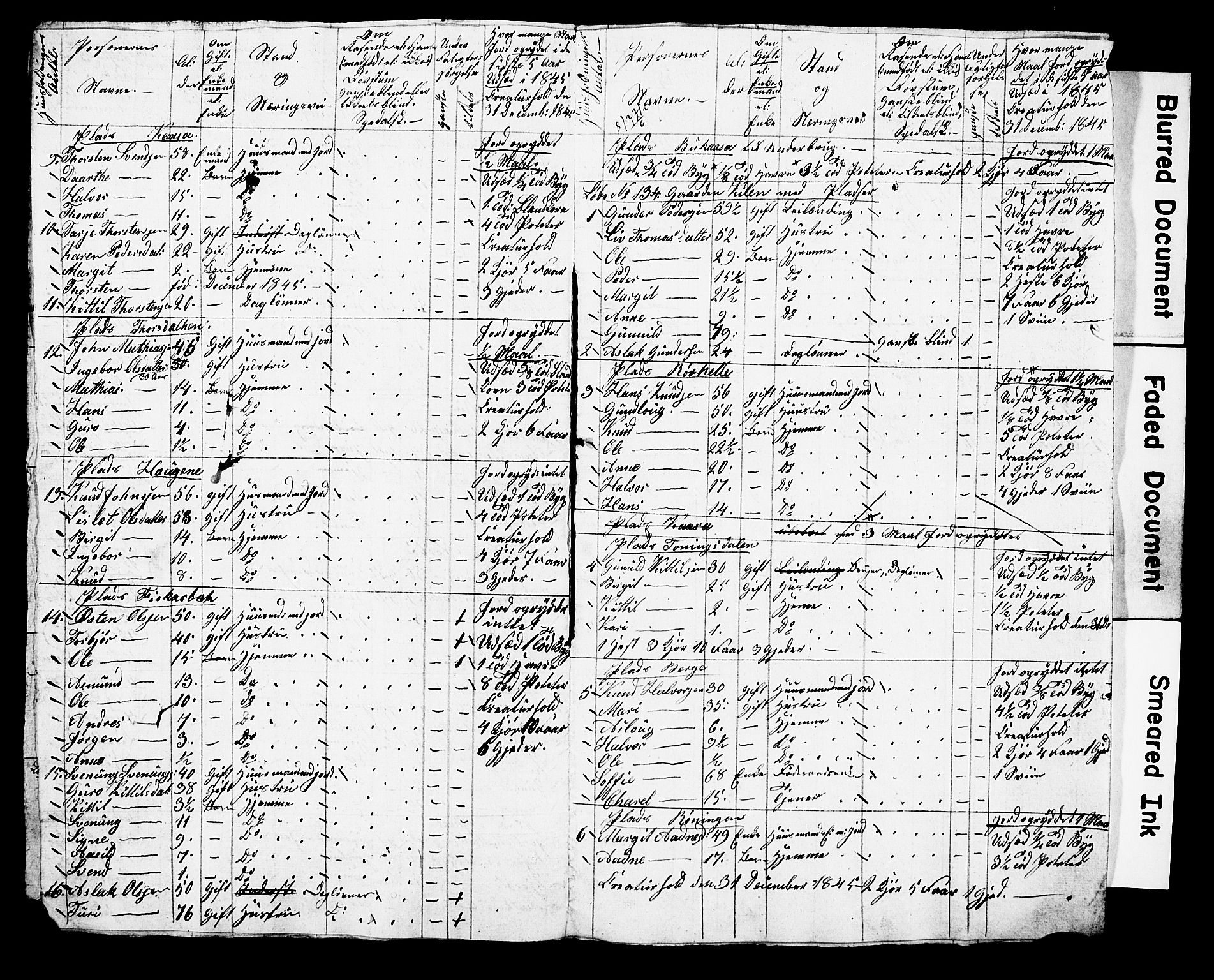 , Census 1845 for Kviteseid, 1845, p. 59