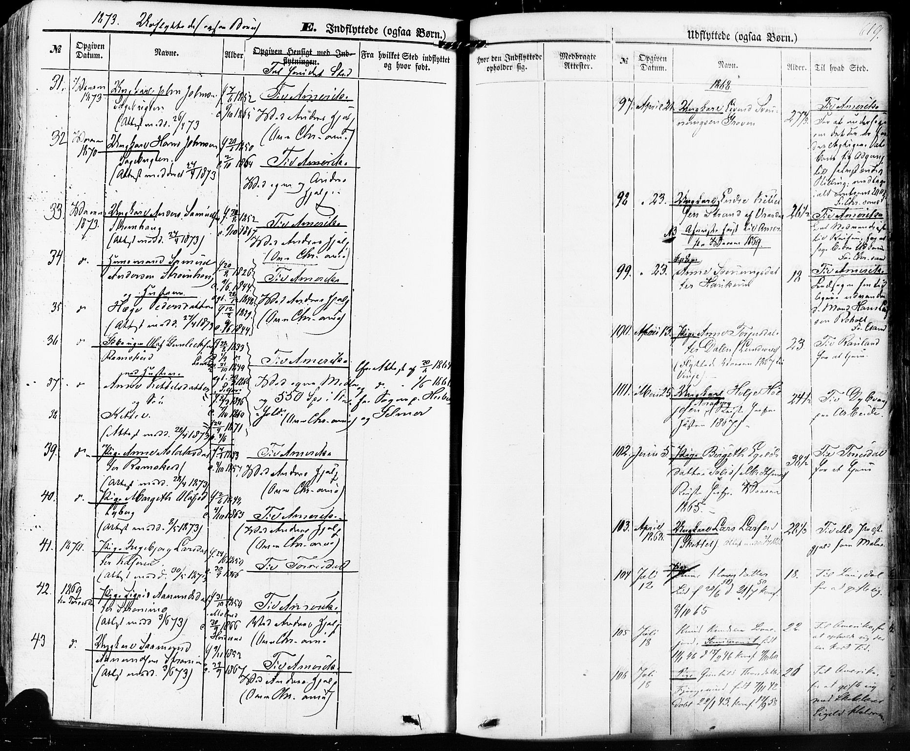 Kviteseid kirkebøker, AV/SAKO-A-276/F/Fa/L0007: Parish register (official) no. I 7, 1859-1881, p. 619