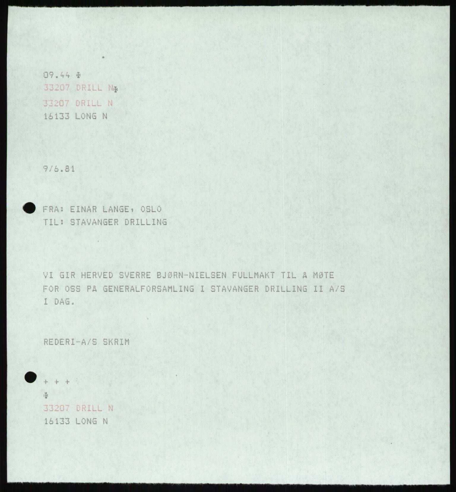 Pa 1503 - Stavanger Drilling AS, AV/SAST-A-101906/D/L0006: Korrespondanse og saksdokumenter, 1974-1984, p. 271