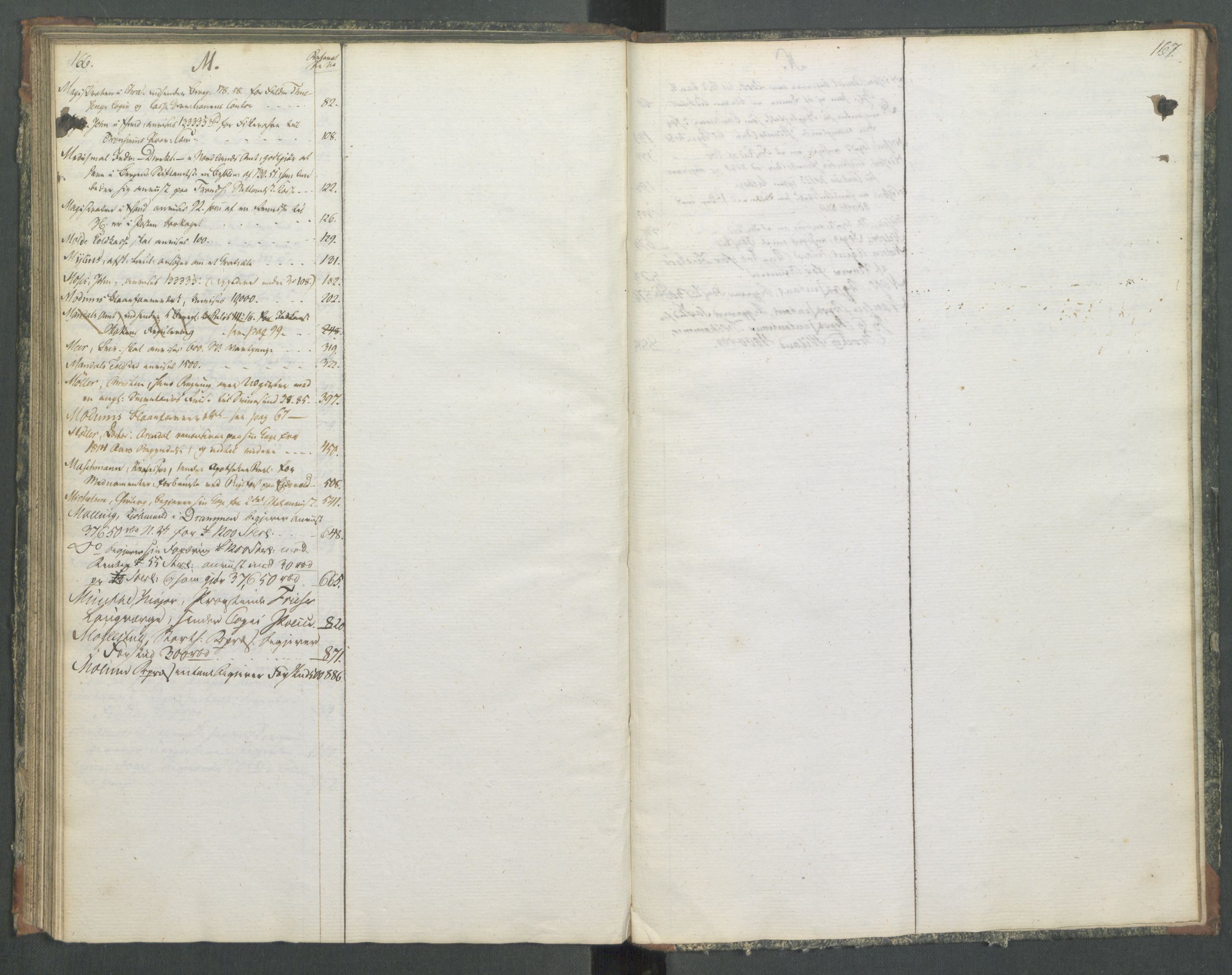 Departementene i 1814, RA/S-3899/Fa/L0014: Bokholderkontoret - Register til journalen, 1814-1815, p. 166-167