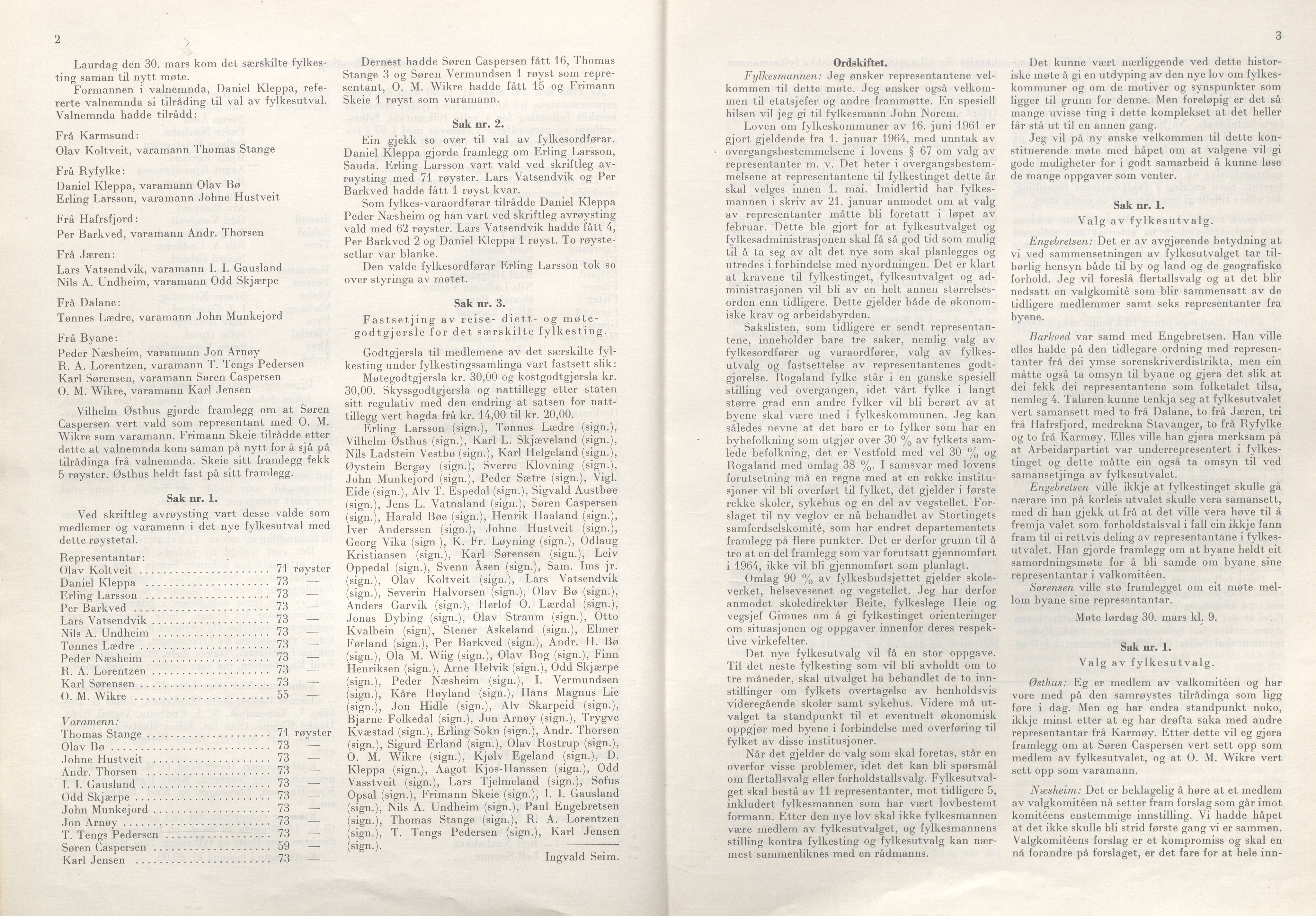 Rogaland fylkeskommune - Fylkesrådmannen , IKAR/A-900/A/Aa/Aaa/L0083: Møtebok , 1963, p. 2-3
