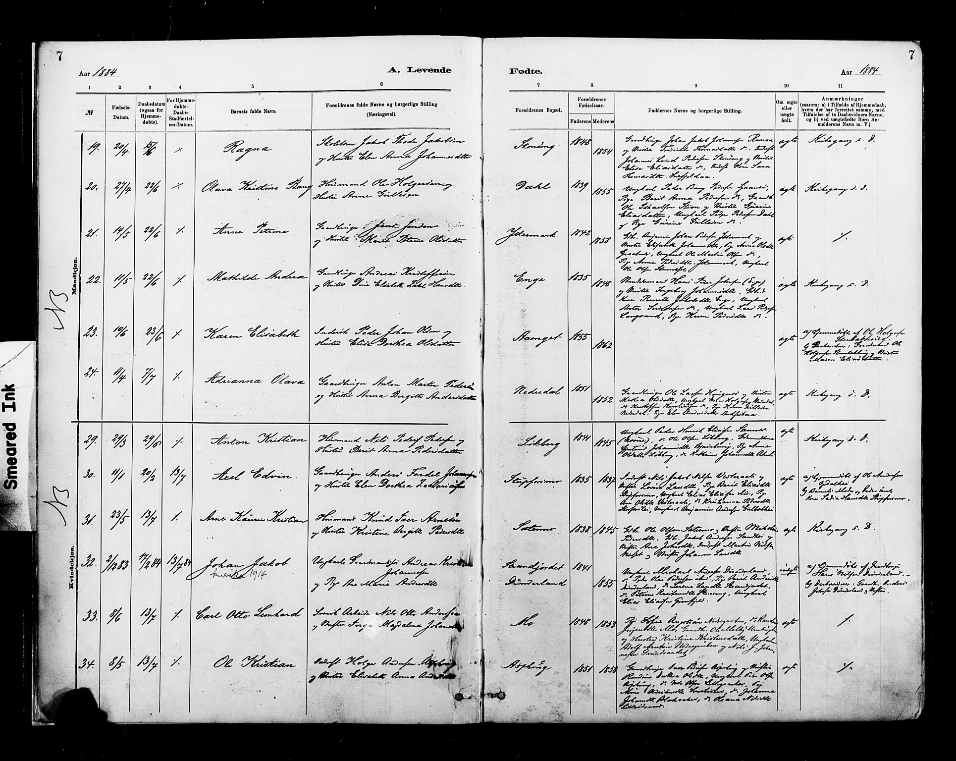 Ministerialprotokoller, klokkerbøker og fødselsregistre - Nordland, AV/SAT-A-1459/827/L0400: Parish register (official) no. 827A12, 1883-1903, p. 7
