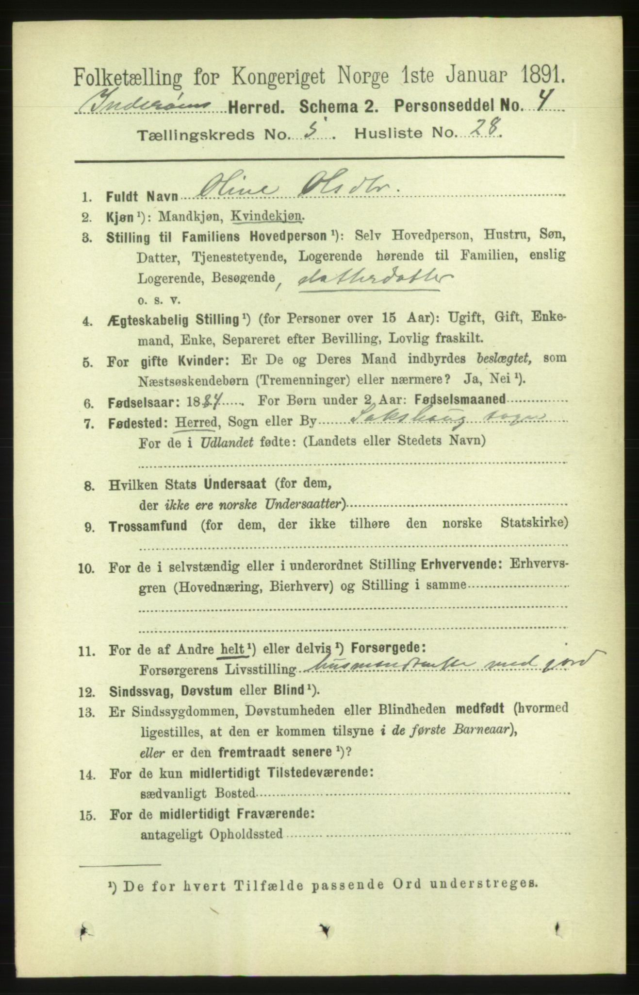 RA, 1891 census for 1729 Inderøy, 1891, p. 2913