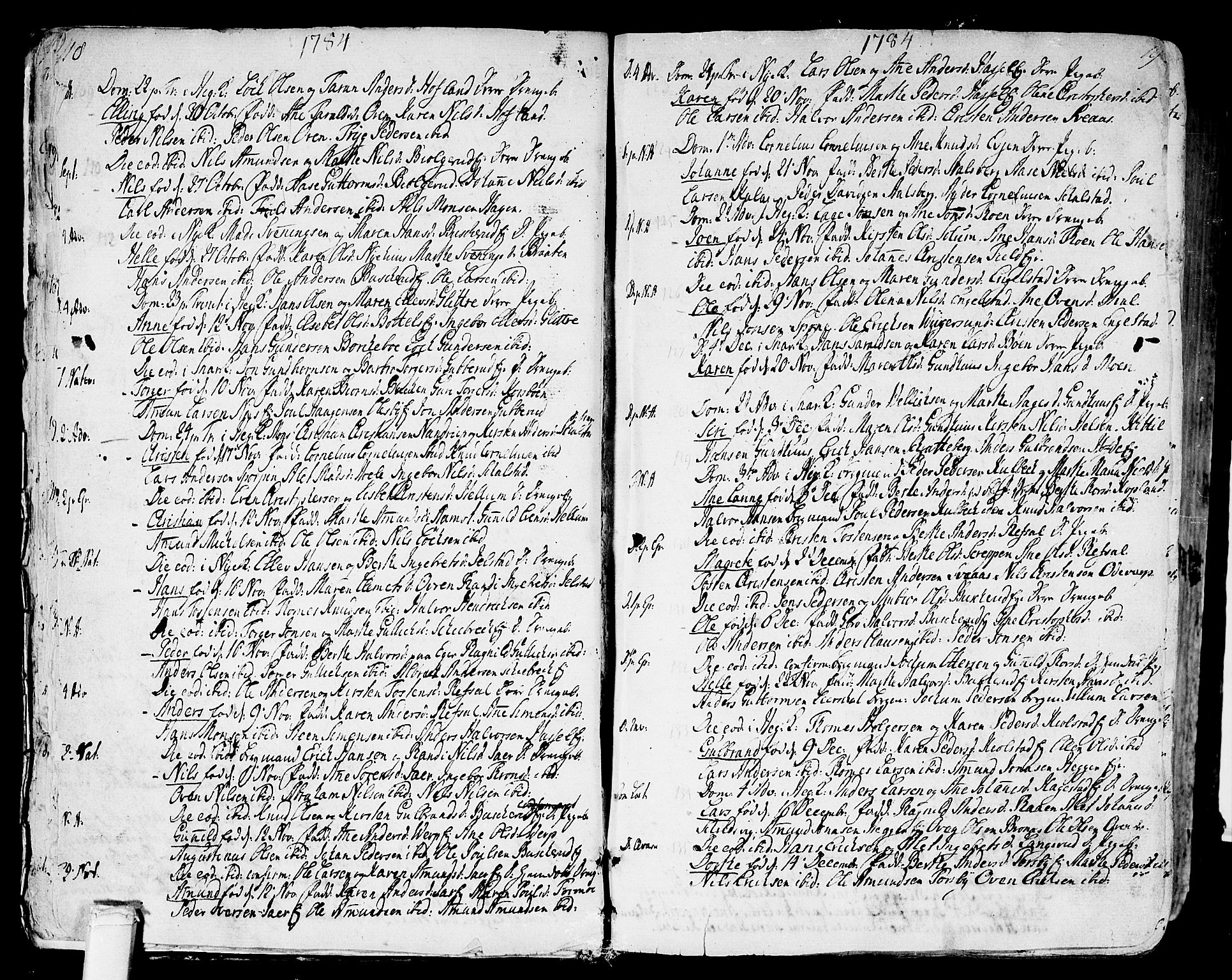 Modum kirkebøker, AV/SAKO-A-234/F/Fa/L0003: Parish register (official) no. 3, 1783-1819, p. 18-19