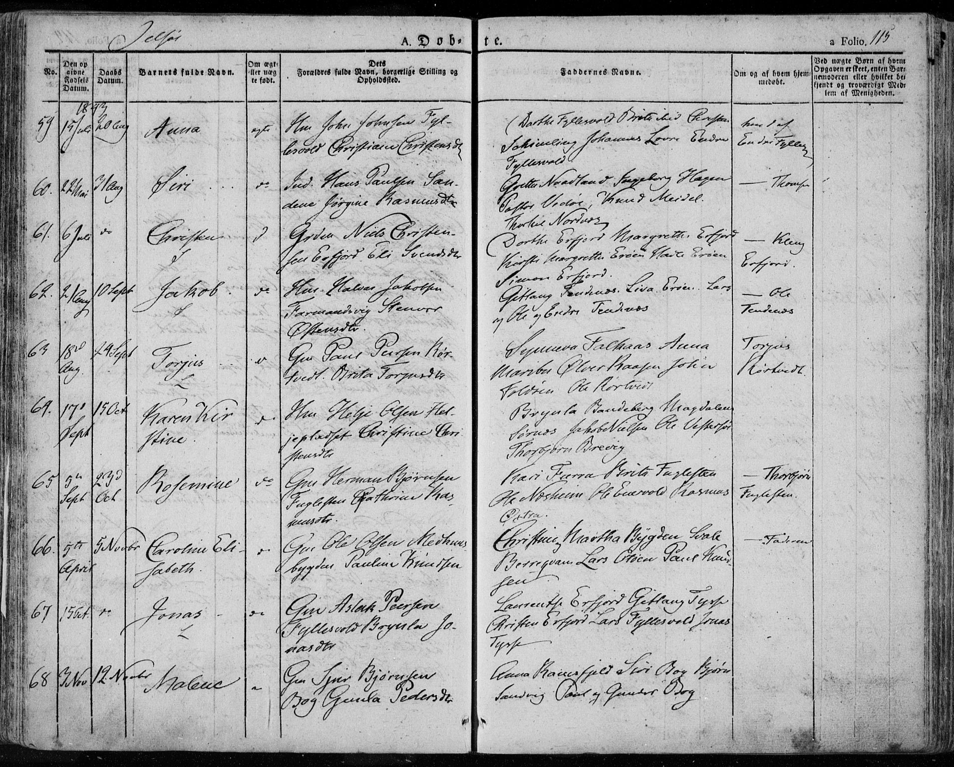 Jelsa sokneprestkontor, AV/SAST-A-101842/01/IV: Parish register (official) no. A 6.1, 1828-1853, p. 115