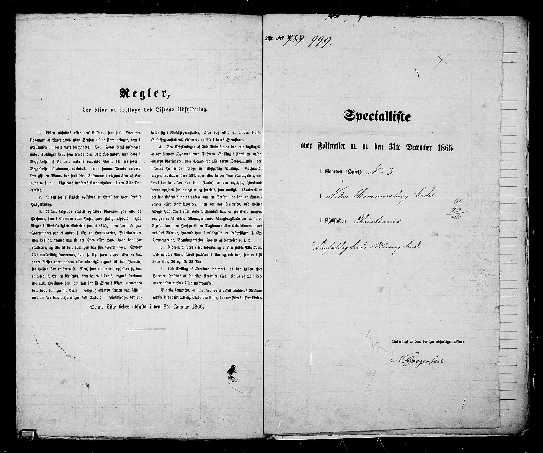 RA, 1865 census for Kristiania, 1865, p. 2260