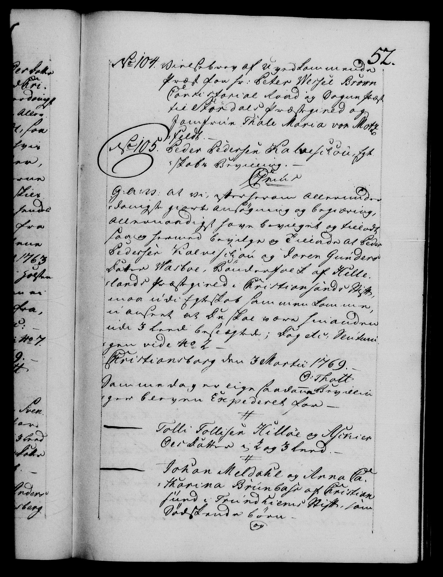 Danske Kanselli 1572-1799, AV/RA-EA-3023/F/Fc/Fca/Fcaa/L0044: Norske registre, 1769-1771, p. 52a