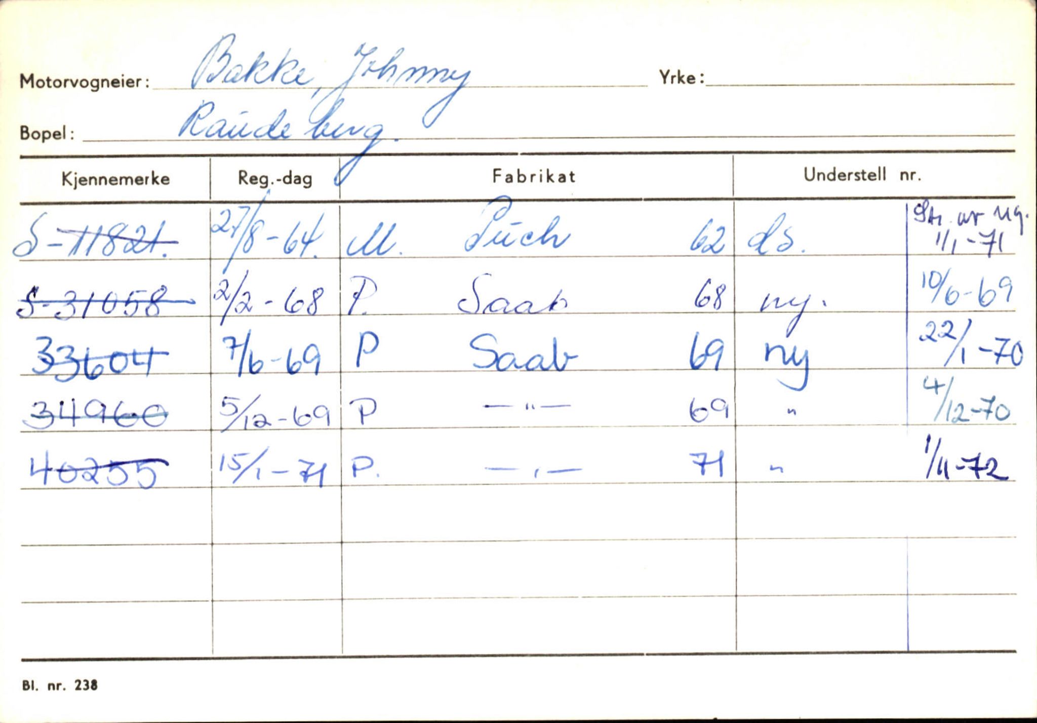 Statens vegvesen, Sogn og Fjordane vegkontor, AV/SAB-A-5301/4/F/L0144: Registerkort Vågsøy A-R, 1945-1975, p. 79
